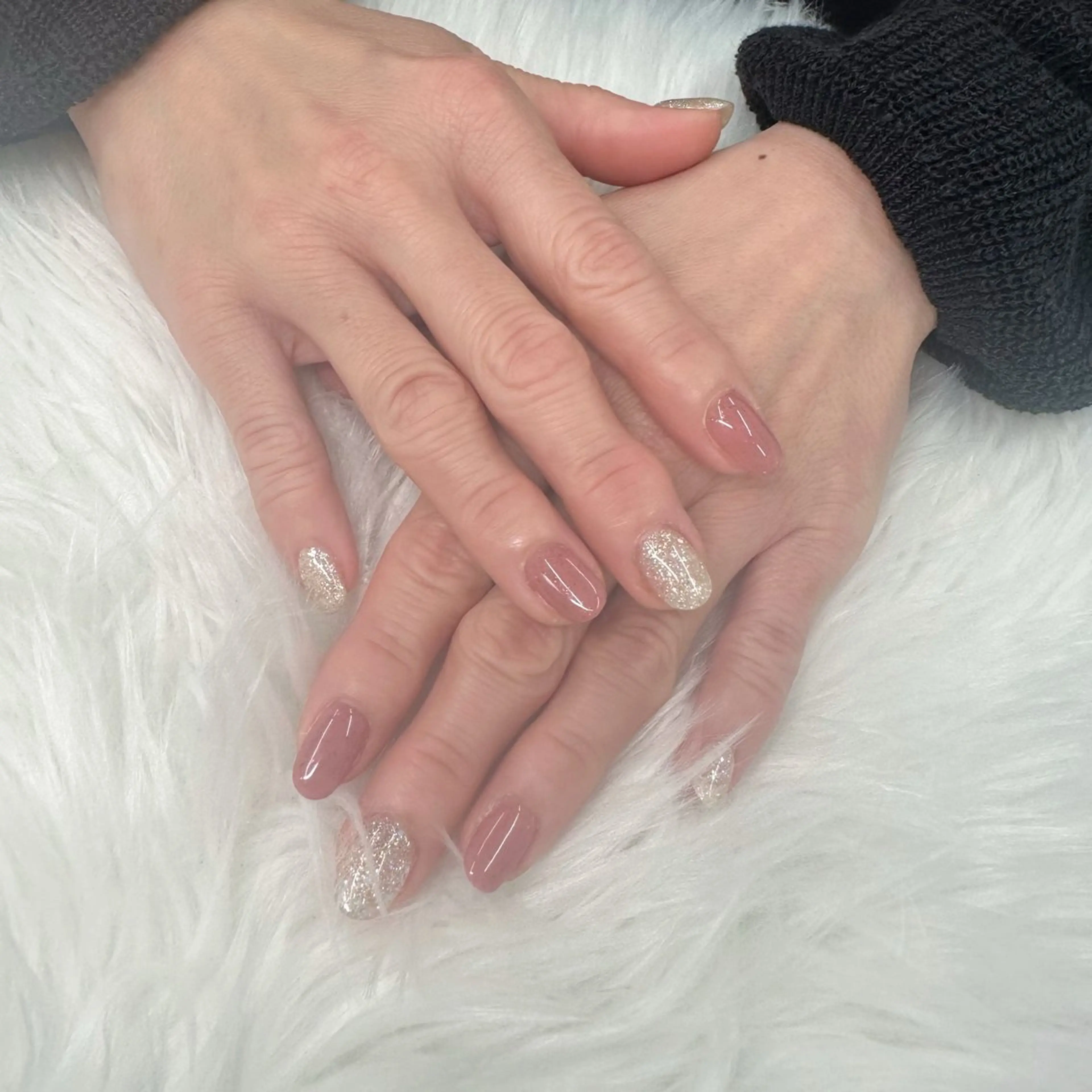 ネイル キラキラネイル ピンク エリクサーネイル池袋 藤田のネイルデザイン