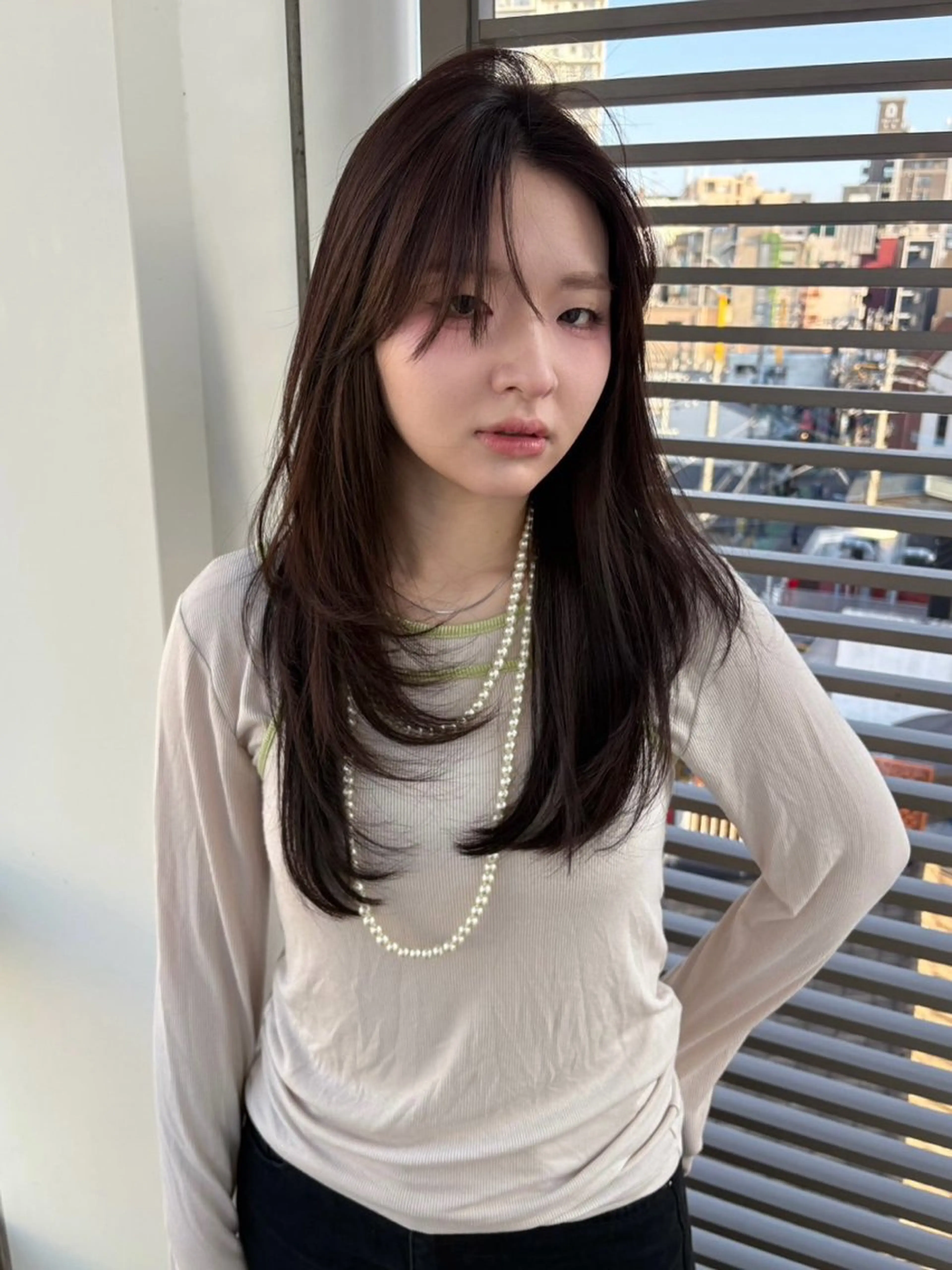 ロング カラー ブラウンカラー 韓国風ヘア レイヤーカット カット トリートメント 🫧umu.🫧韓国 /レイヤー/ハッシュのヘアスタイル