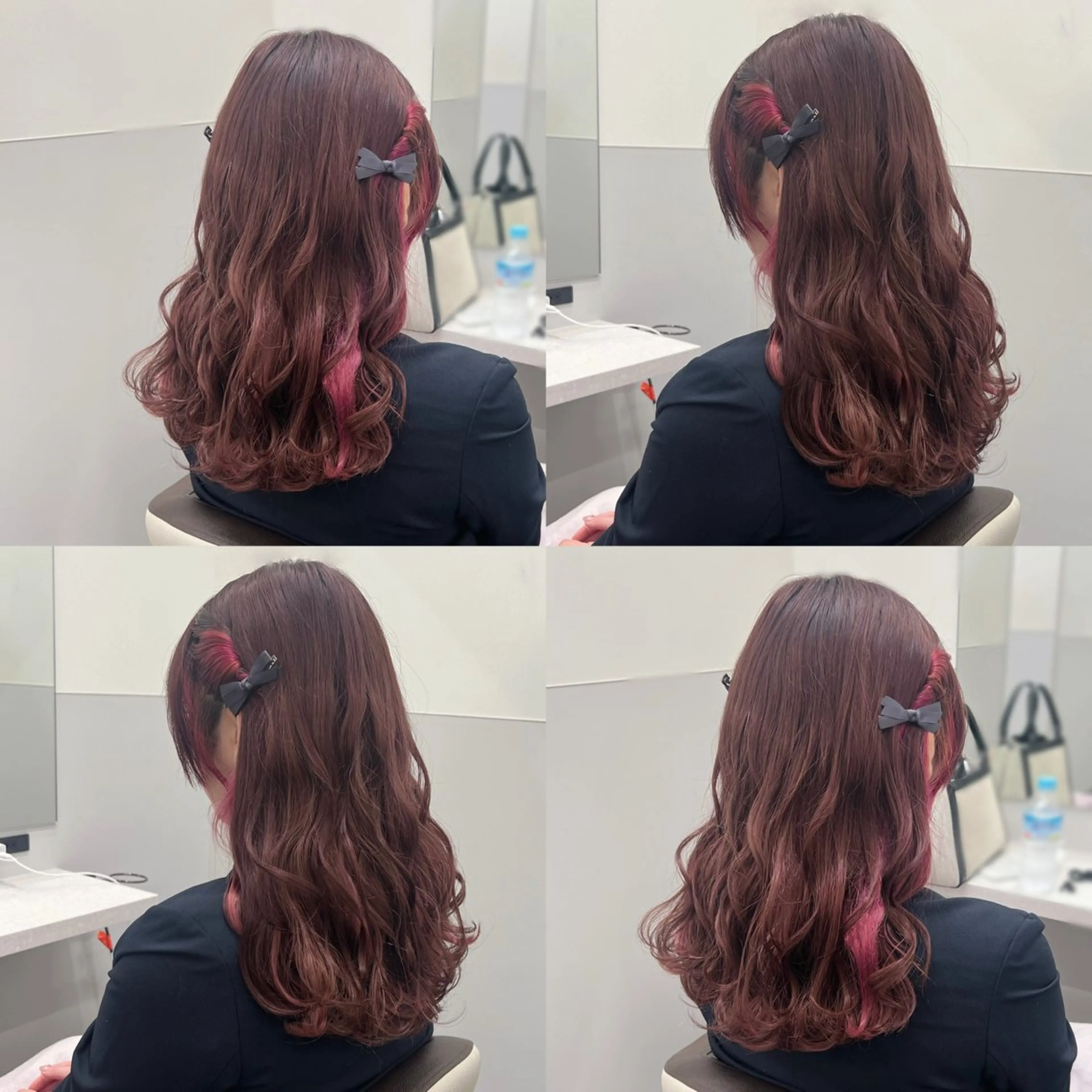 セミロング カラー ヘアアレンジ インナーカラー ピンクカラー SALOWIN原宿iori所属・🩷🤍 NAMI🤍🩷のヘアスタイル