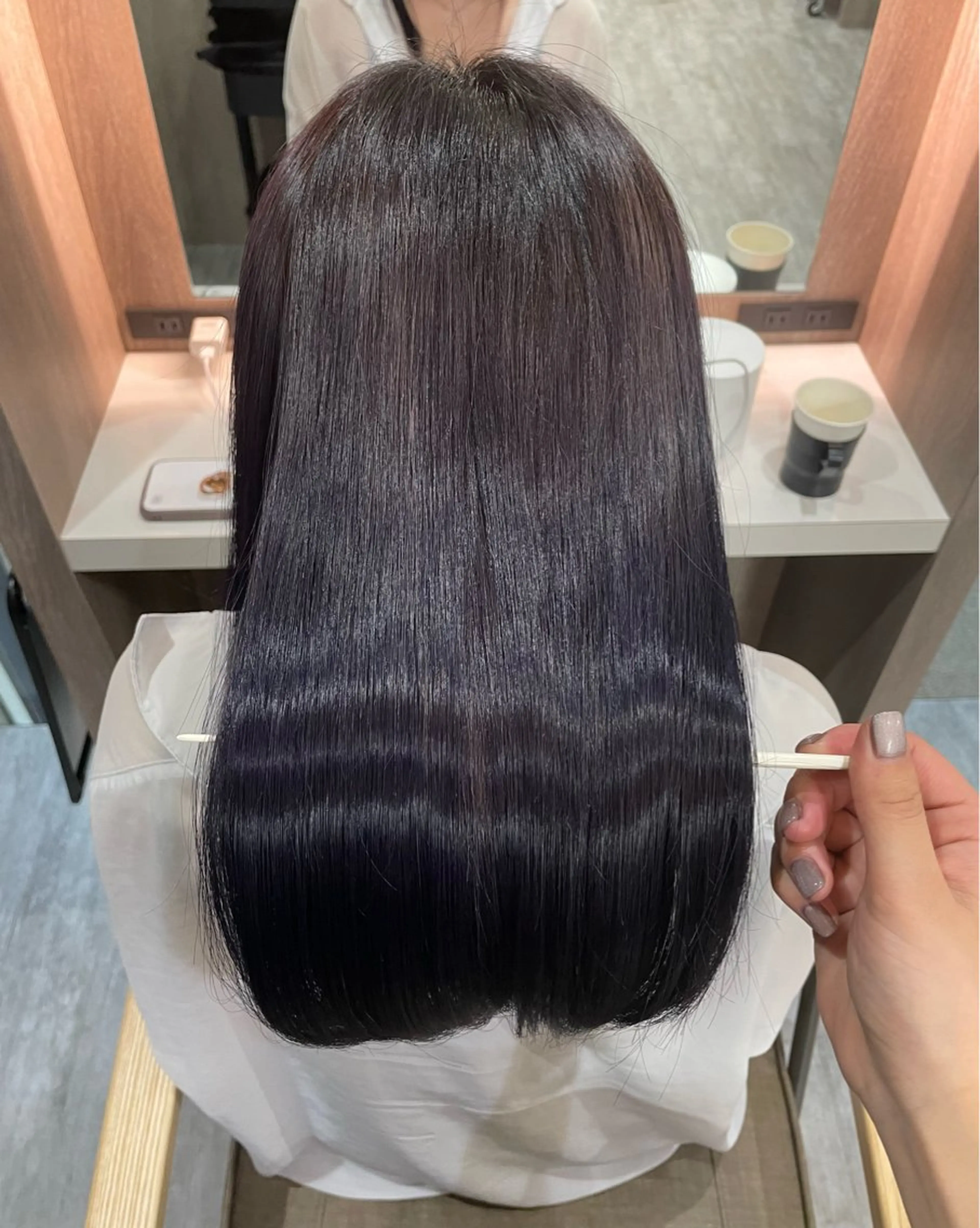 セミロング 髪質改善 ヘアカラー トリートメント 森木 遥香のヘアスタイル