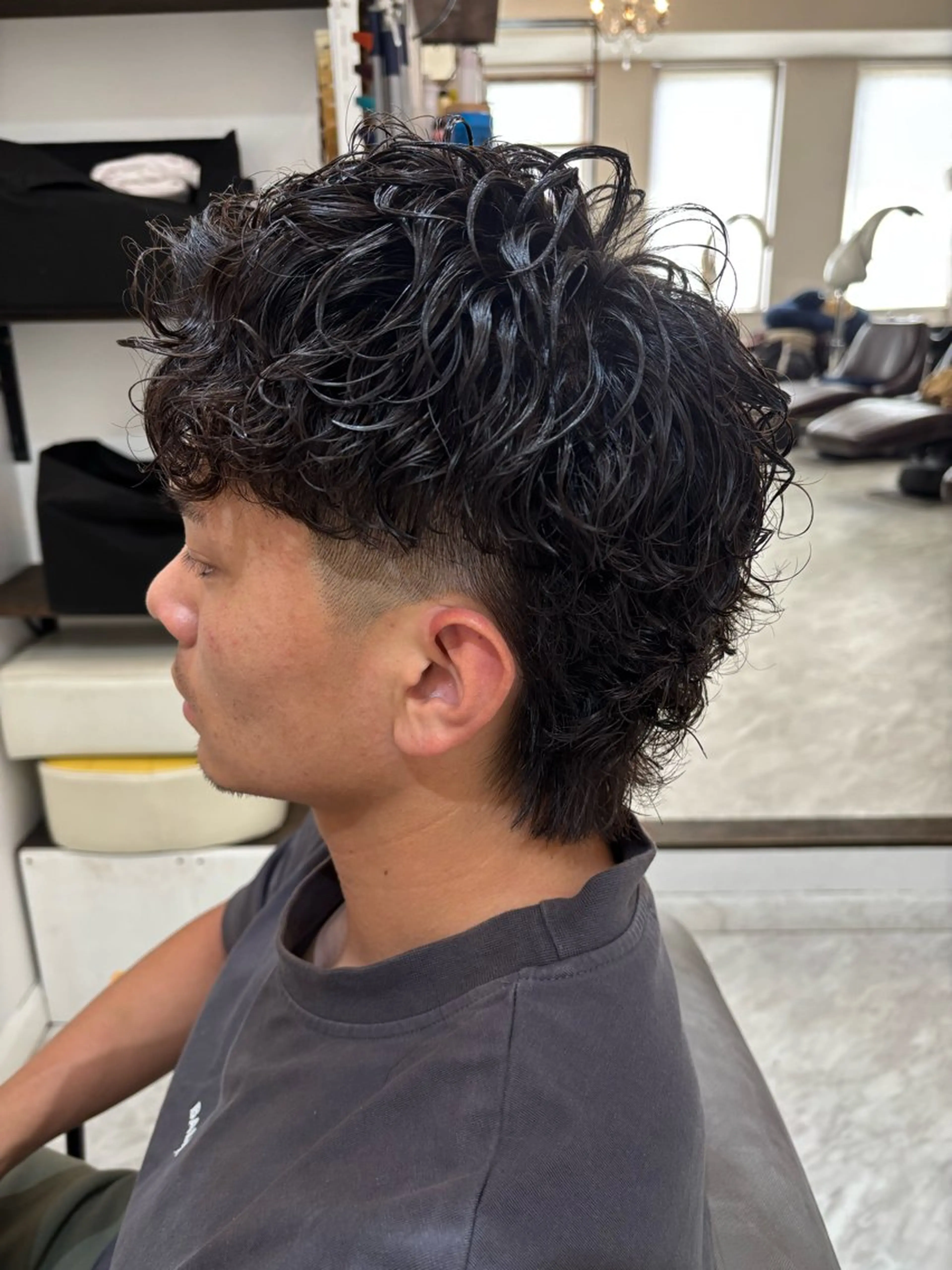 パーマ メンズ マレットヘア 池田達也anyhow /店長のヘアスタイル