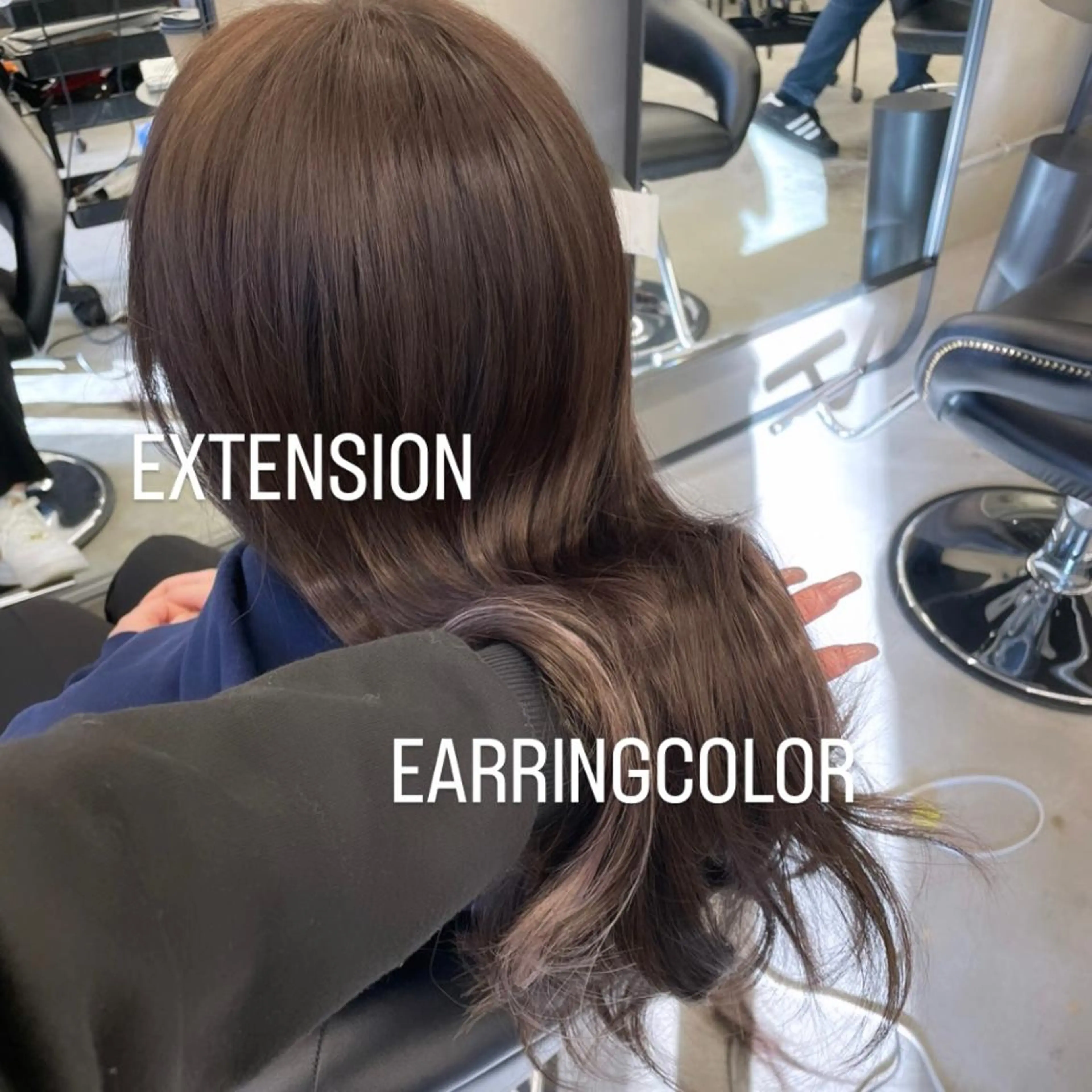 ロング カラー エクステ エクステ🩵ブリーチ 韓国ヘア🩵KAEのヘアスタイル