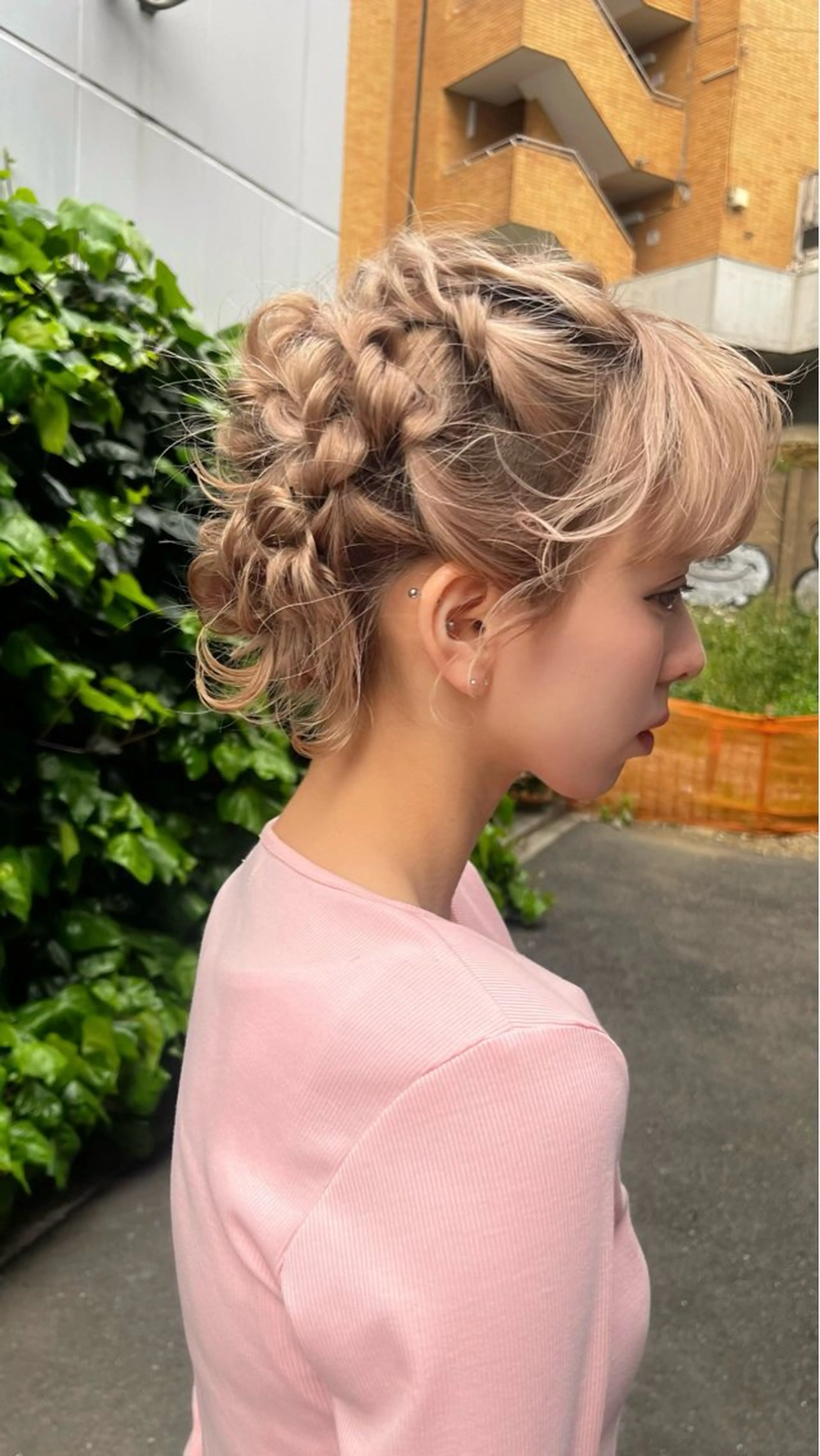 ミディアム ヘアアレンジ ヘアセット 柔らかい艶暖色 レイヤー🫧姫汝のヘアスタイル