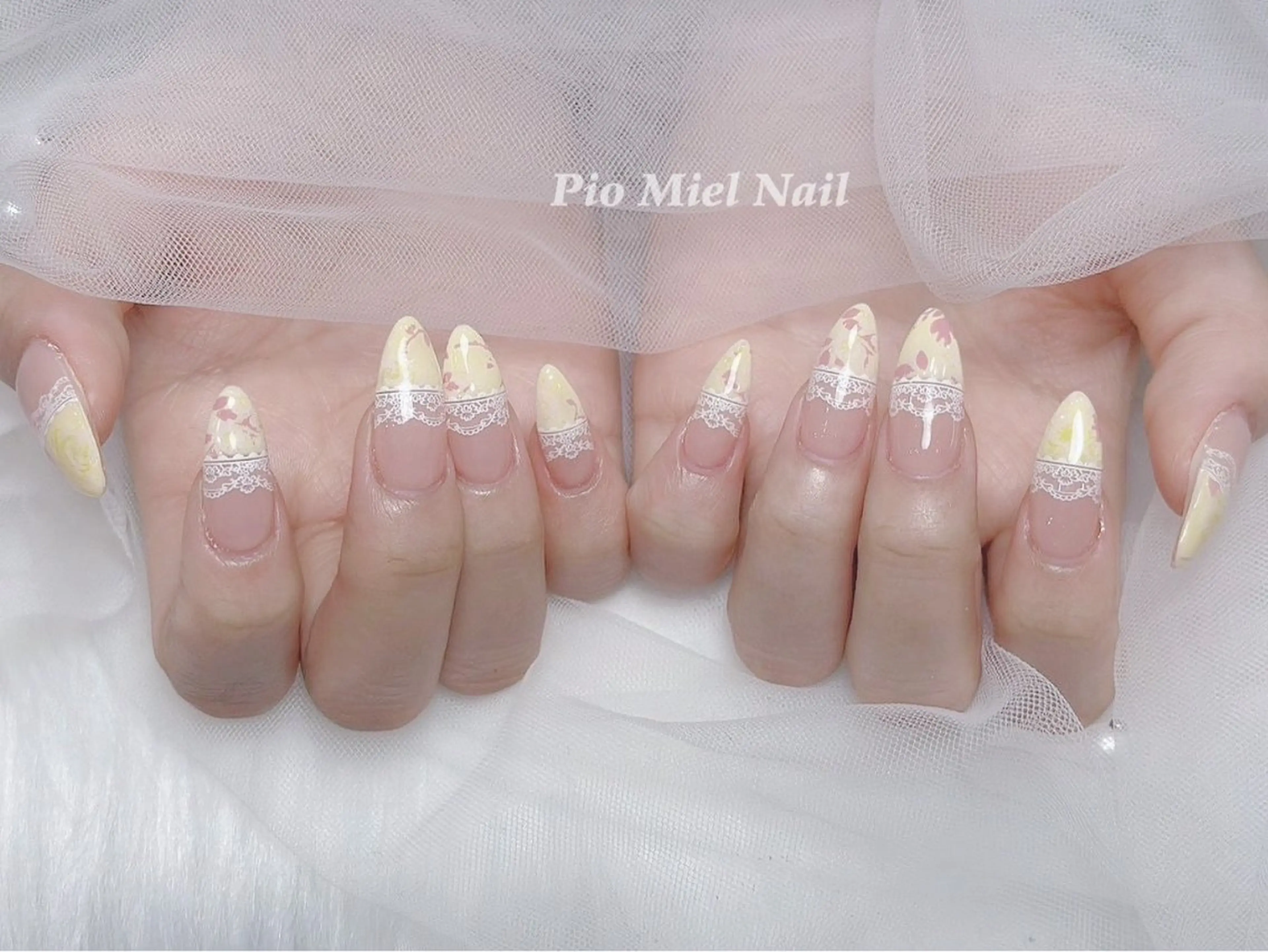 ネイル ハンドネイル HANA 長さだしのネイルデザイン