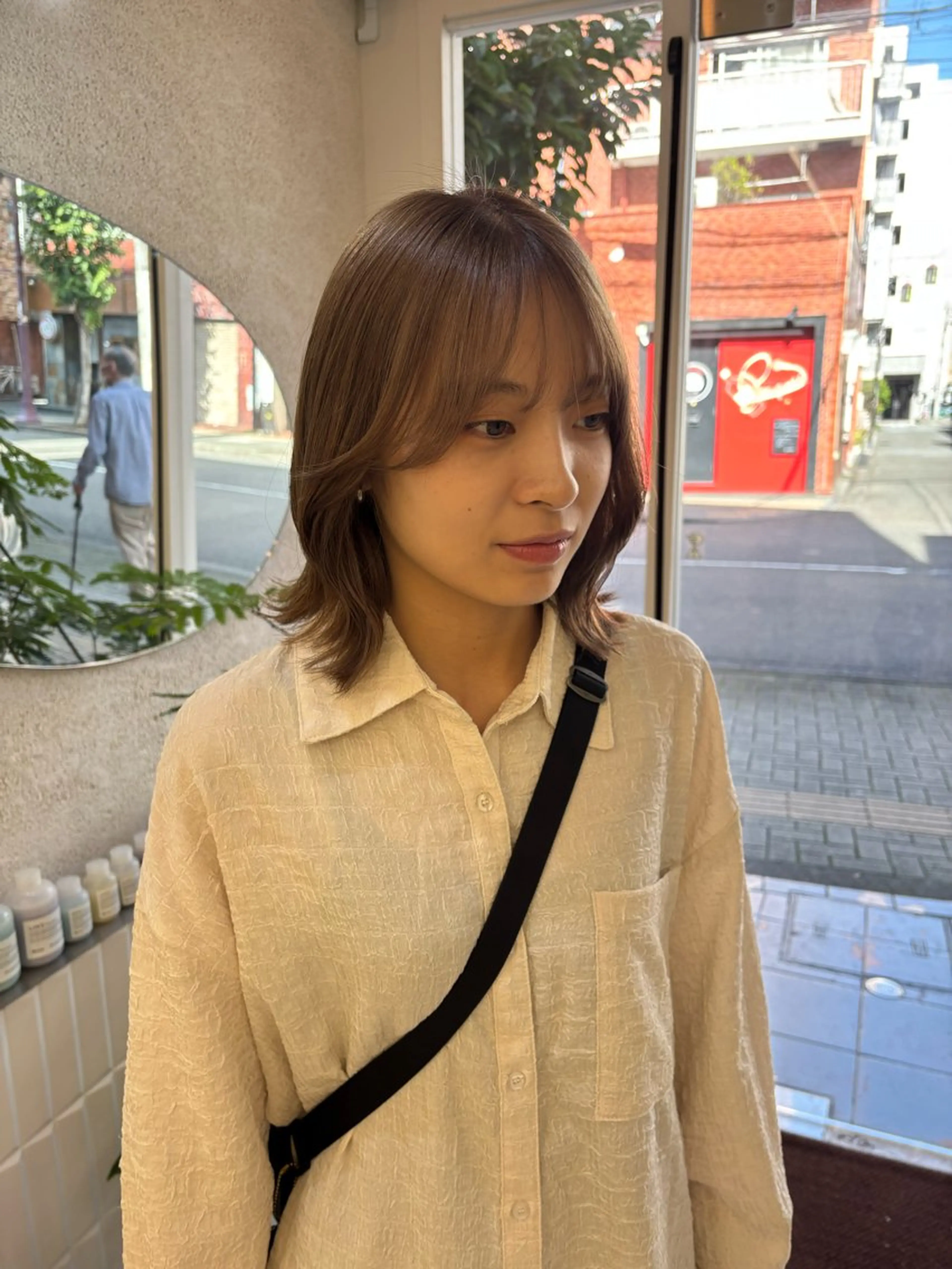 ショート ヘアカラー リン🔔ボブ cut 柔らかベージュ🤎のヘアスタイル