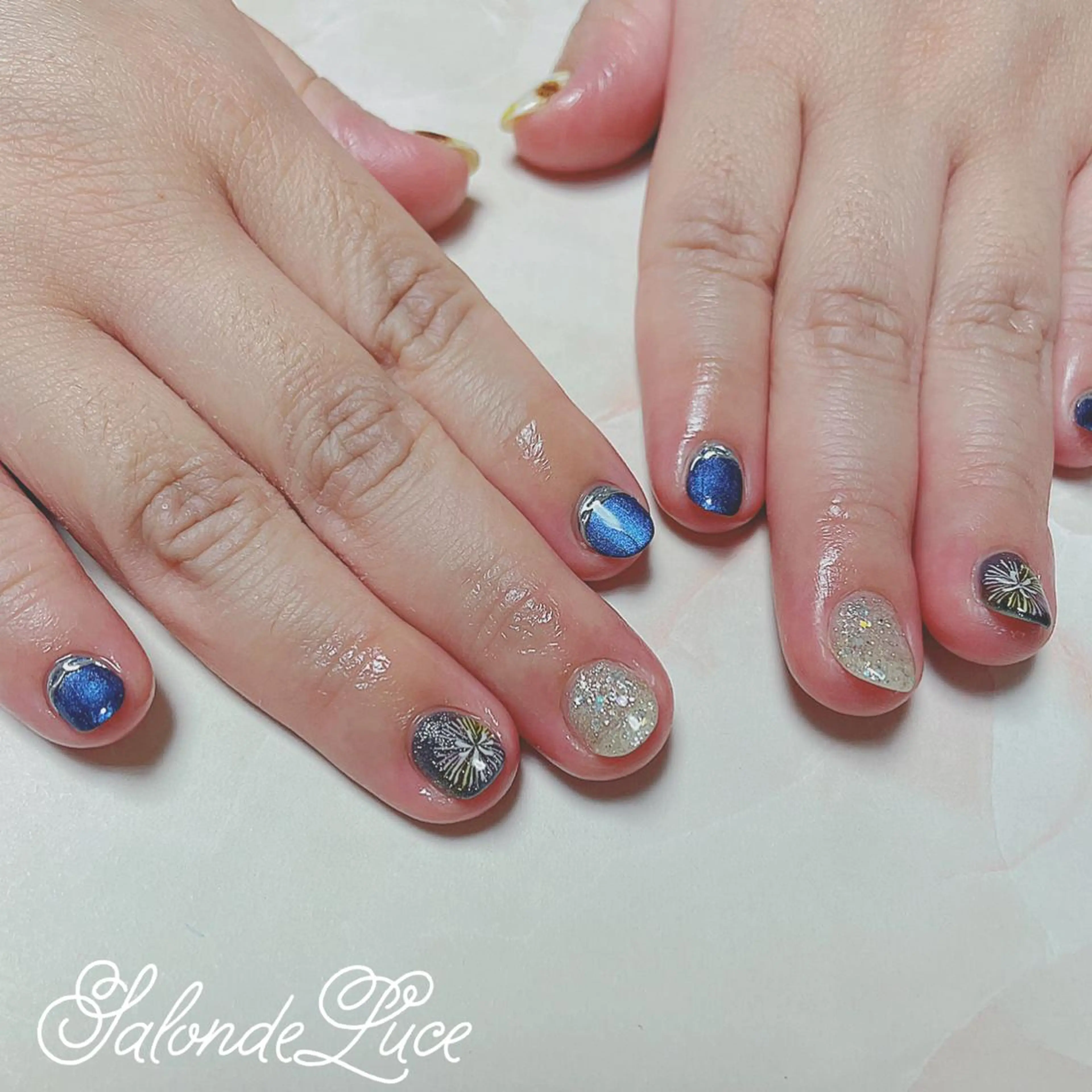 ネイル ミラーネイル 夏ネイル Salon de Luceのネイルデザイン