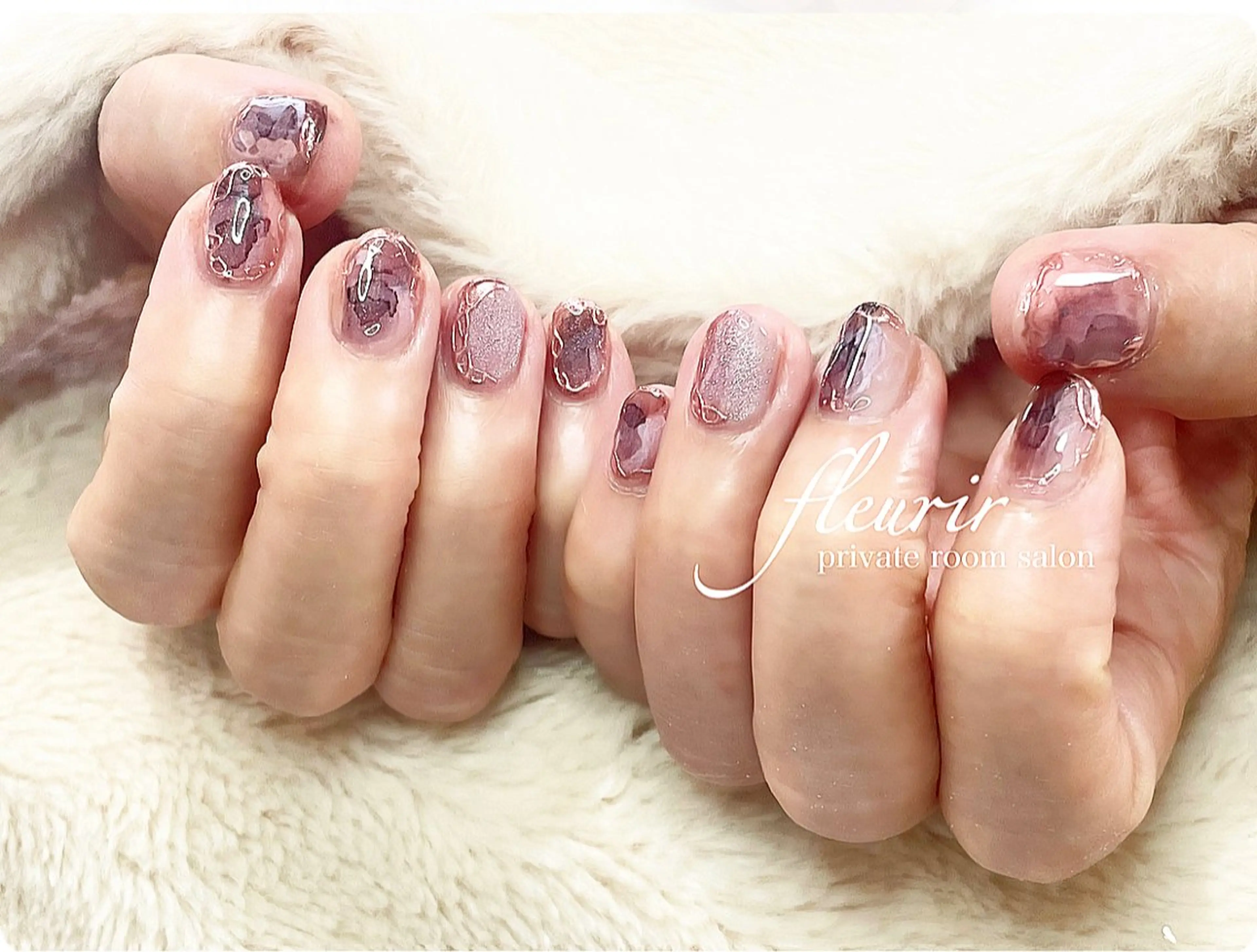 ネイル マグネットネイル フルリール 【プライベートサロンのネイルデザイン