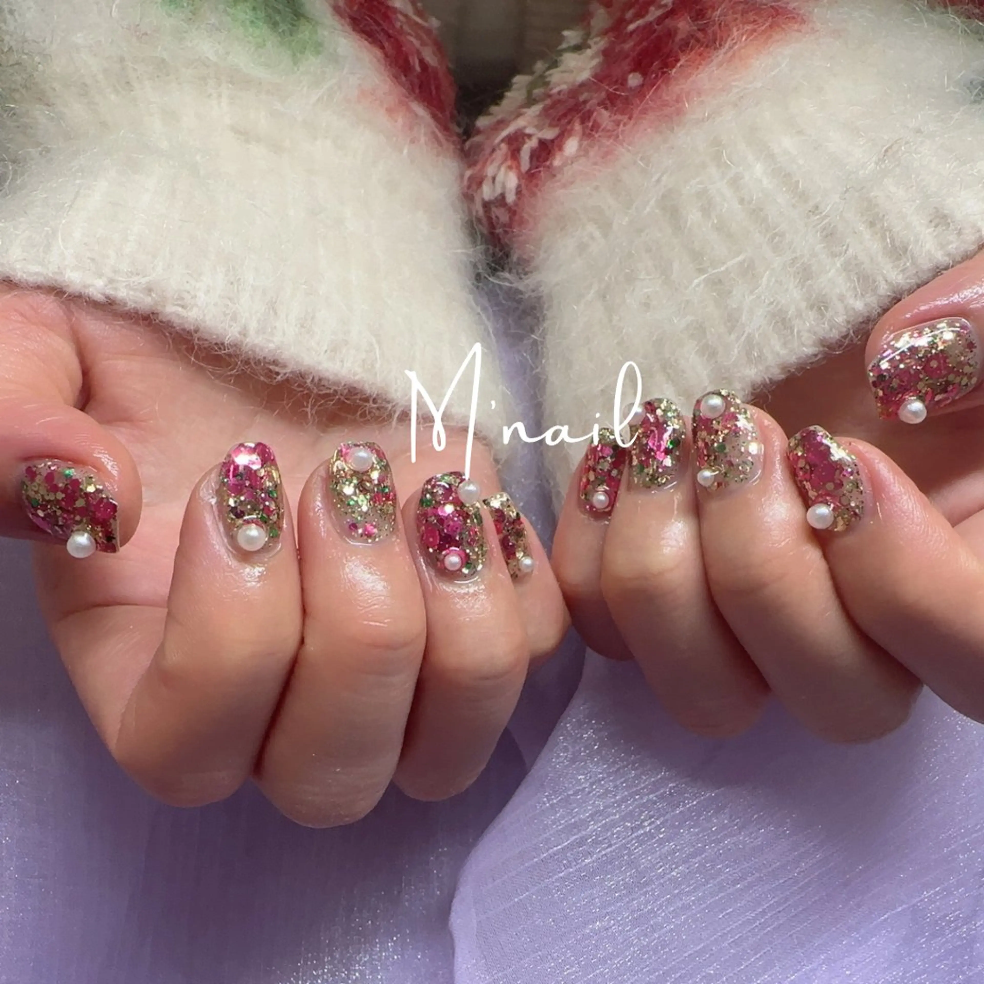 ネイル ラメ(グリッター) ハンドネイル M' nailのネイルデザイン