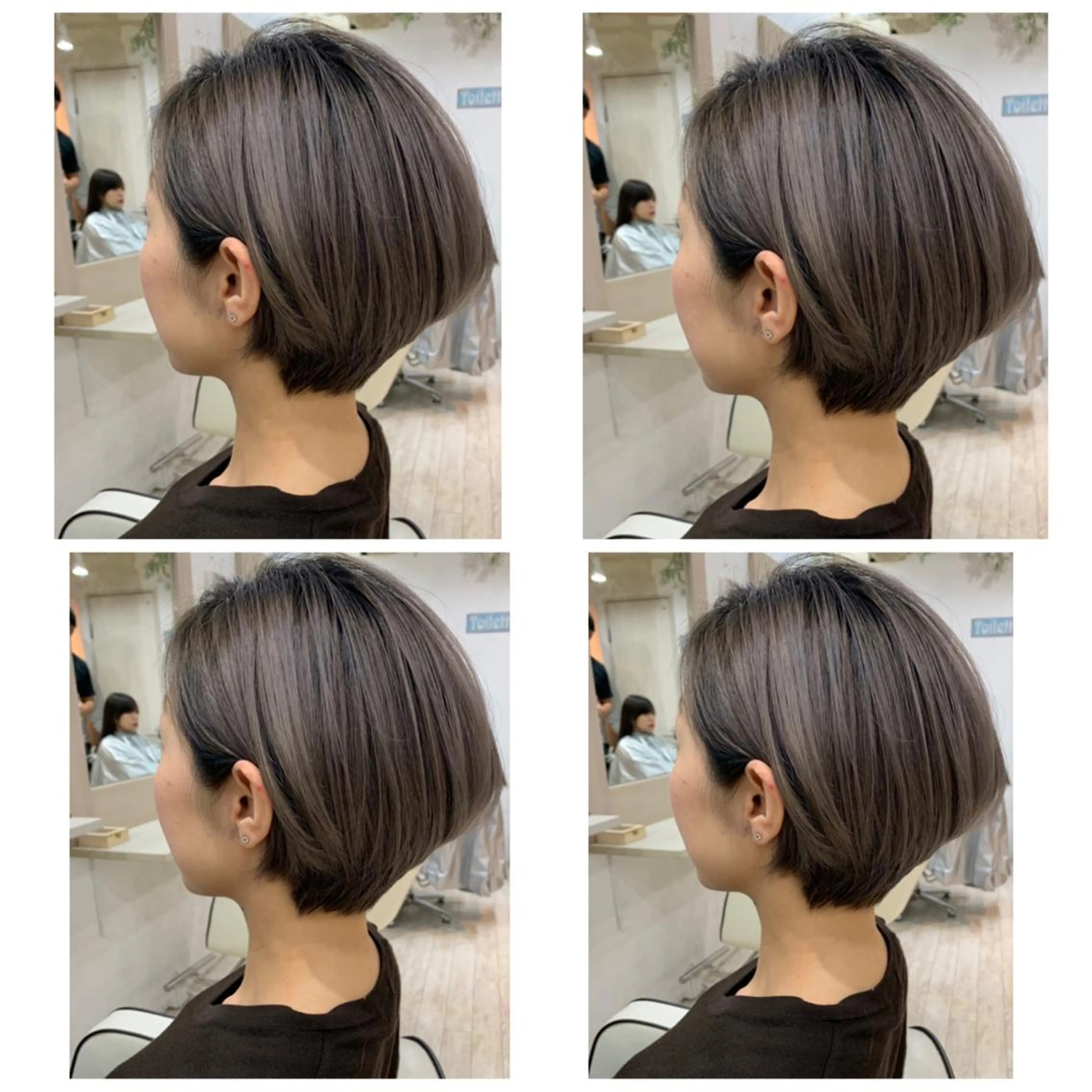 ショート カラー ヘアカラー トリートメント 京都大人女性ショート 徒歩1分/秋山のヘアスタイル