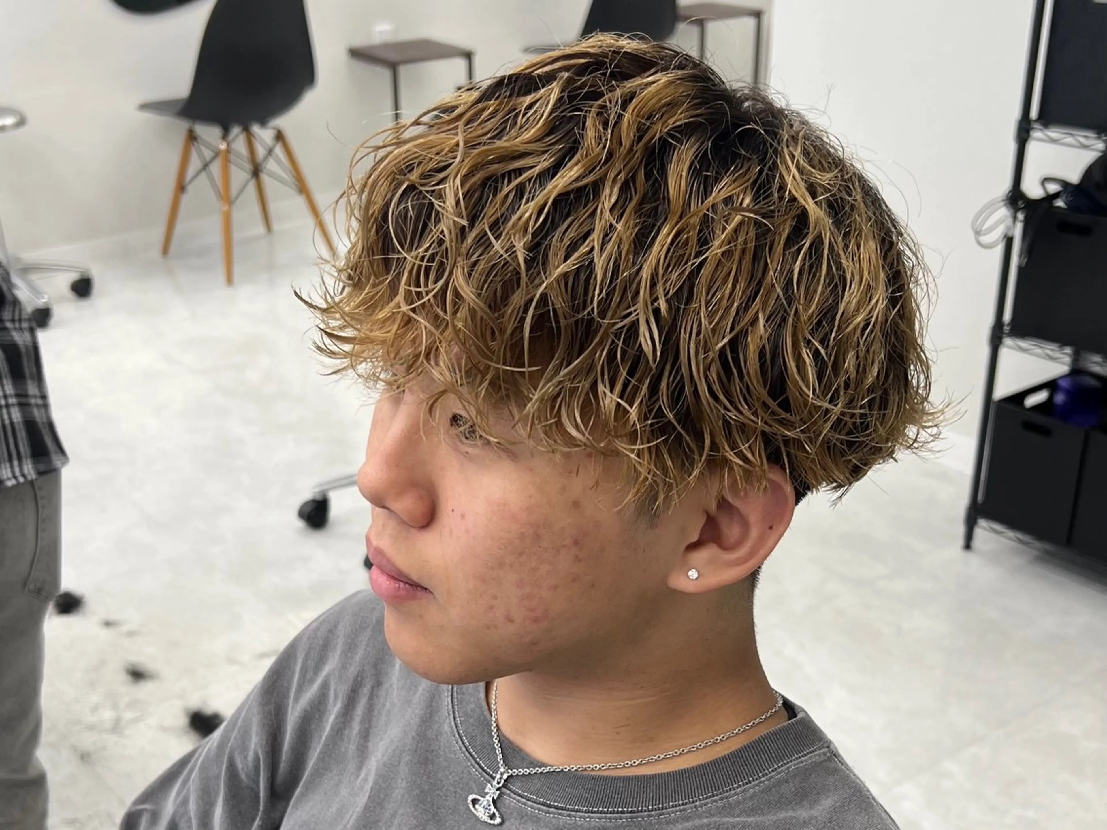 ショート カラー パーマ メンズ カット ヘアカラー ヘアセット 垢抜けメンズパーマ/ DAICHIのヘアスタイル