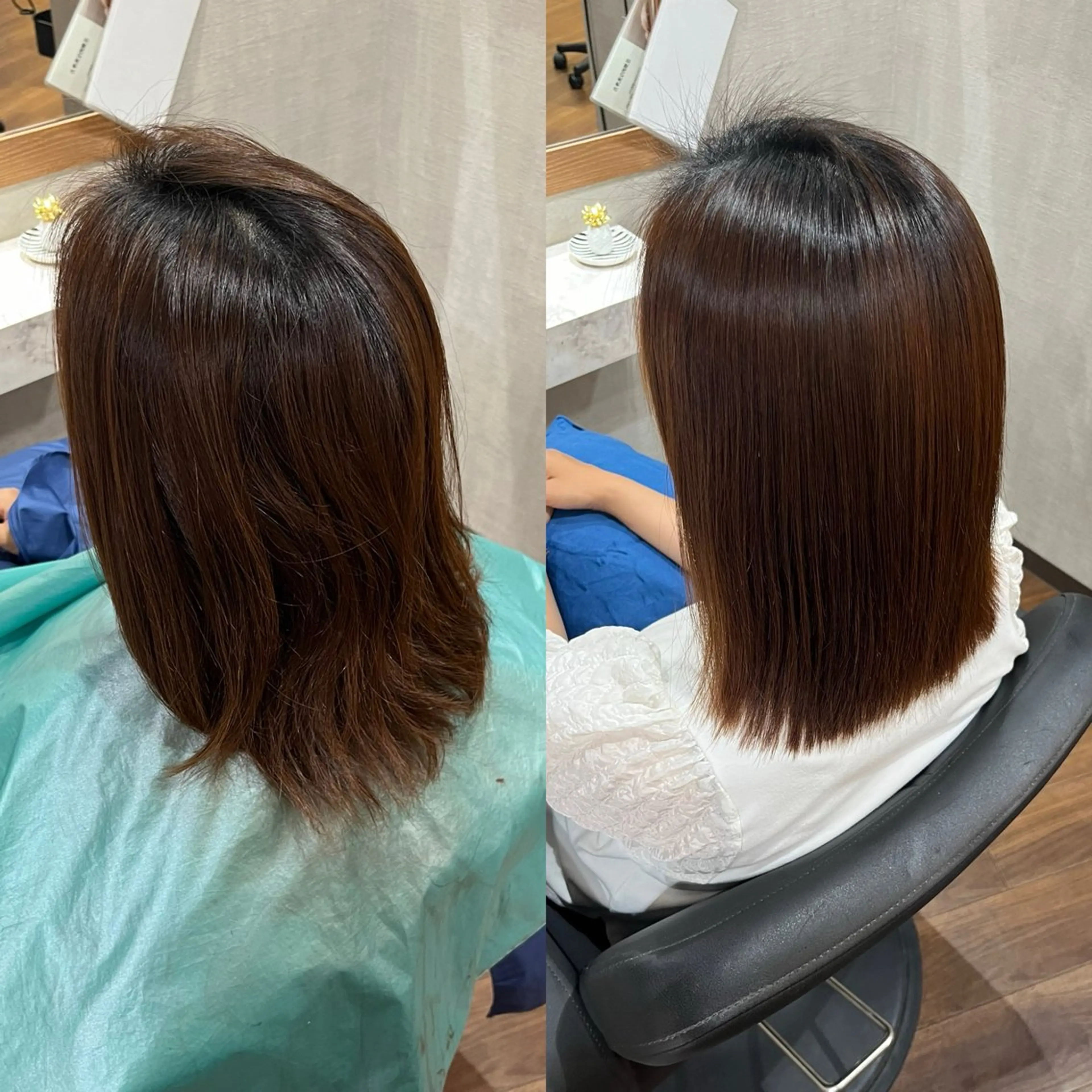 ミディアム カット 縮毛矯正 トリートメント LandS  barber &beauty所属・髪質改善特化 長澤友哉のヘアスタイル