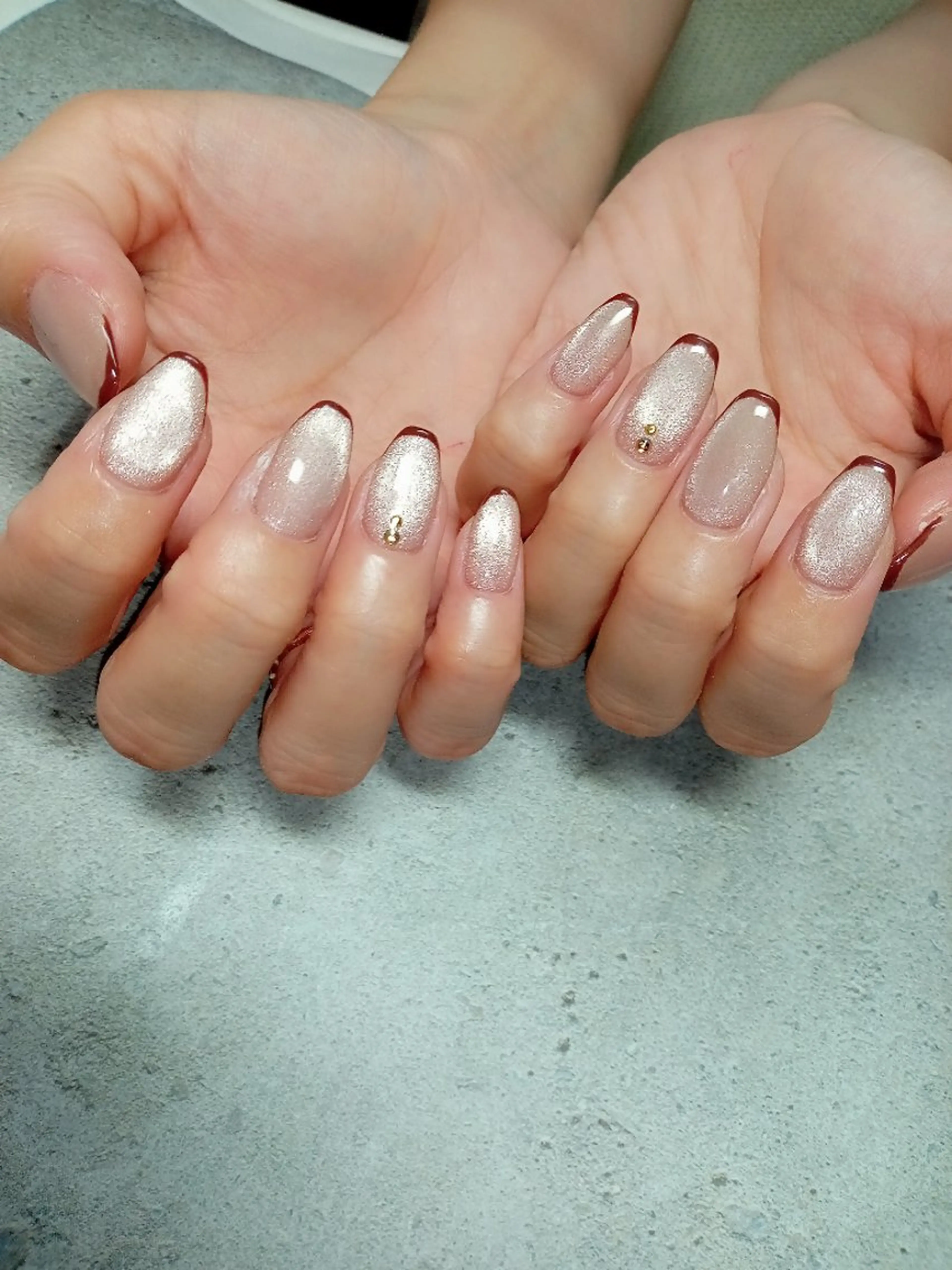 ネイル フレンチネイル マグネットネイル シンプルネイル ブライダルネイル ハンドネイル flure de neige yukiのネイルデザイン