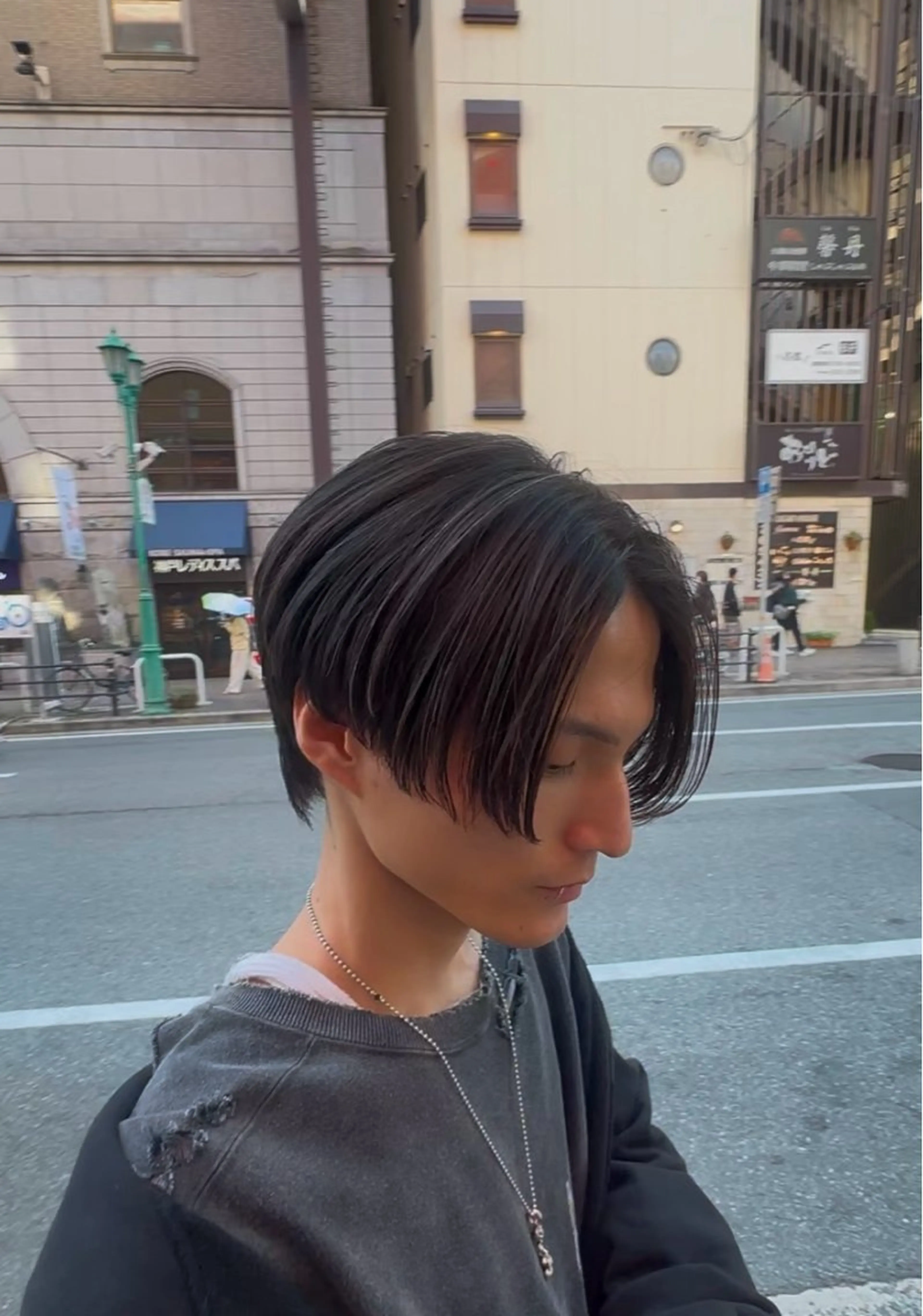 メンズ センターパート カット 韓国メンズヘア 田城伶治のヘアスタイル