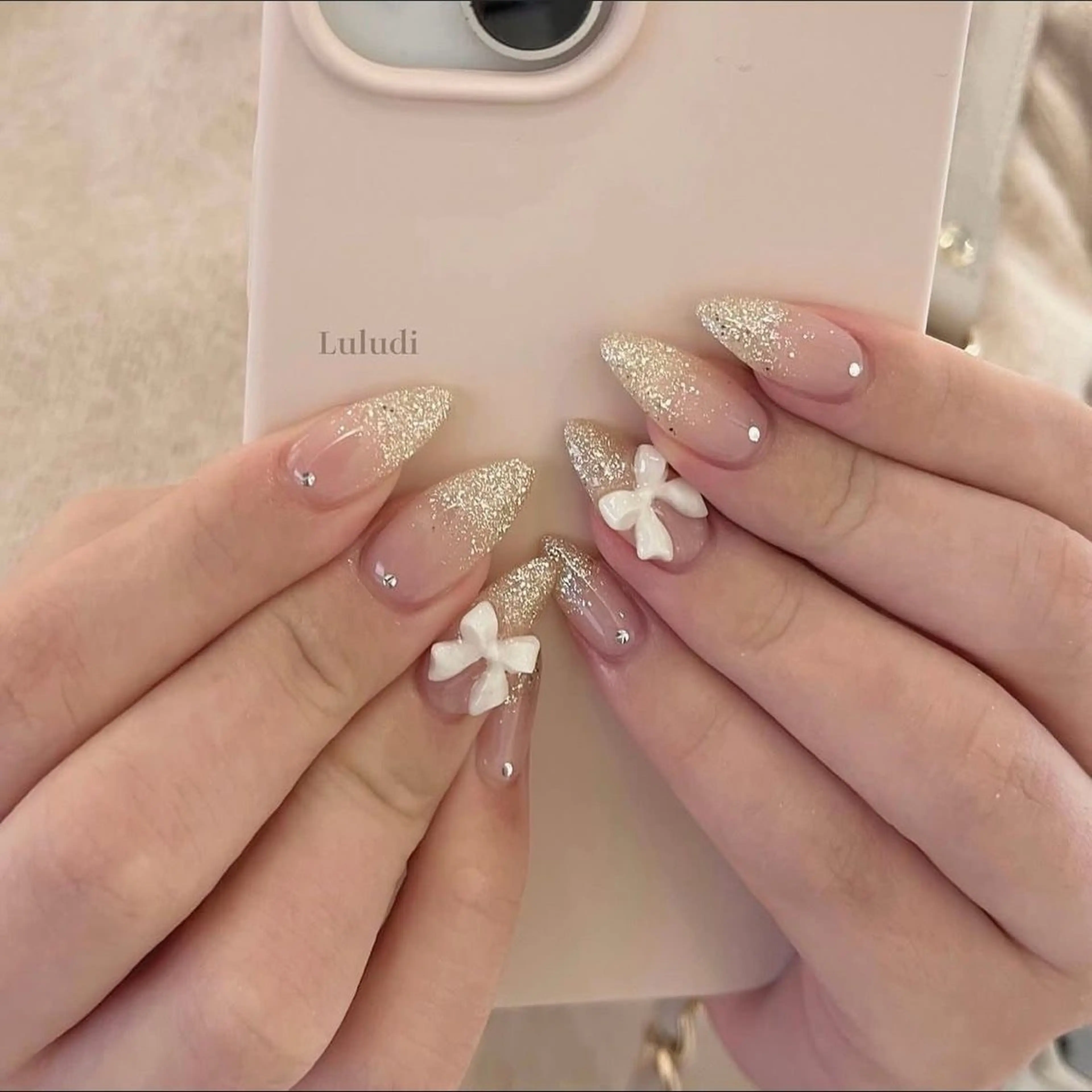 ネイル フレンチネイル キラキラネイル 韓国ネイル シンプルネイル ワンホンネイル ハンドネイル MEI Nailのネイルデザイン
