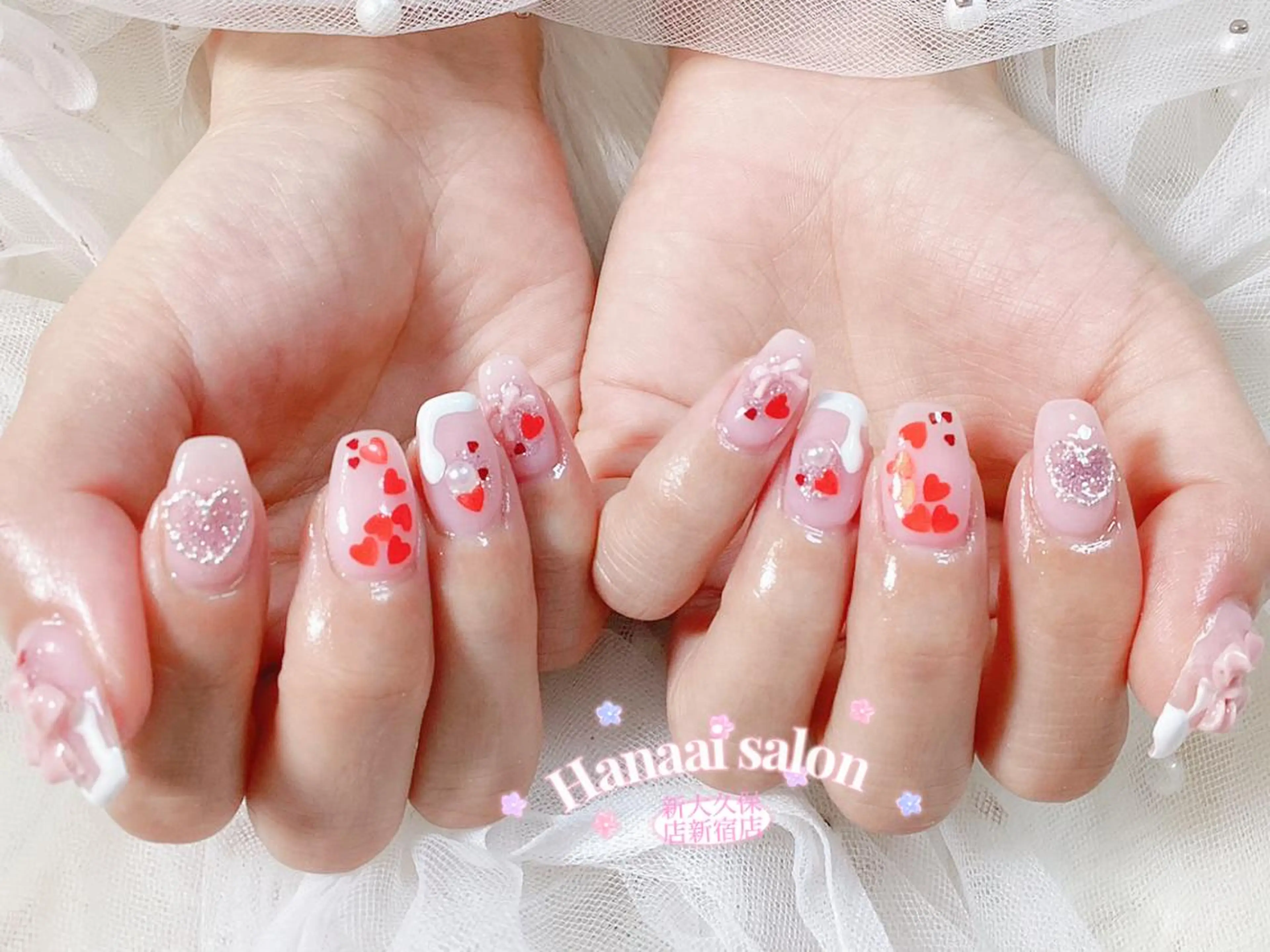 ネイル アートネイル フラッシュネイル フットネイル ジェルネイル グラデーション Hanaai Salon 瞳のネイルデザイン