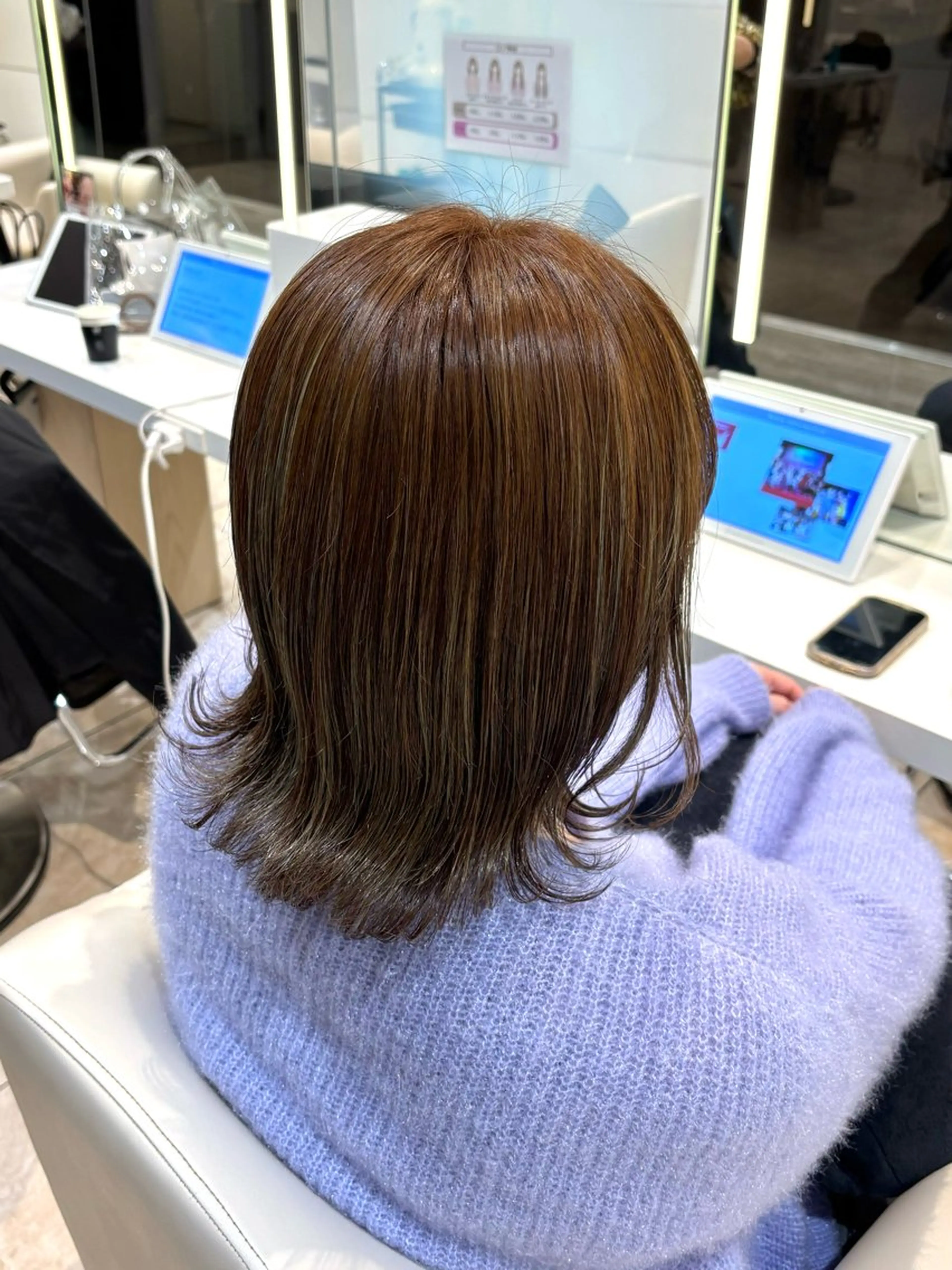 ミディアム カラー ベージュカラー 透明感カラー ハイライトカラー オリーブベージュ ハイライト ヘアカラー トリートメント miho‪𓂃 ANNETTAのヘアスタイル