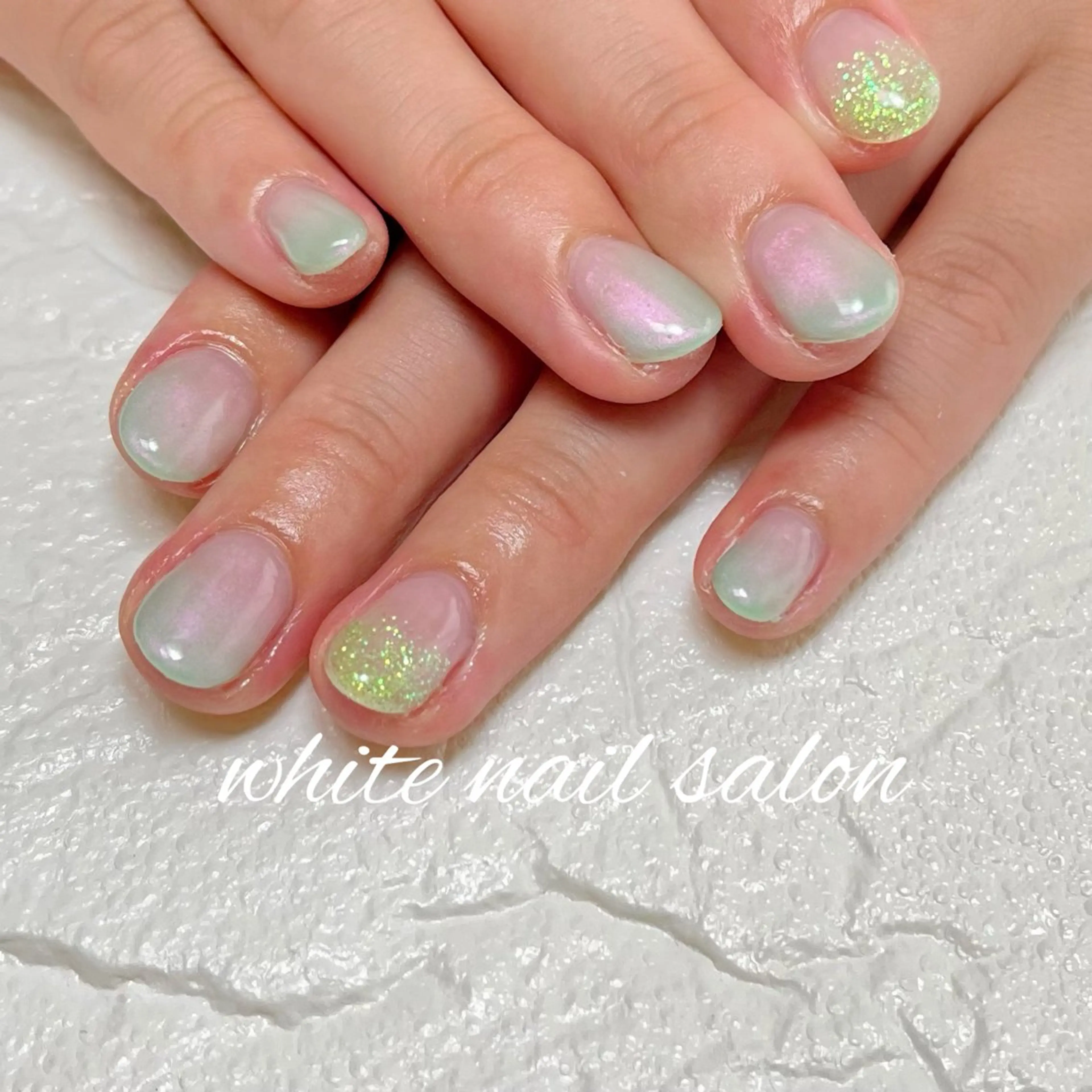 ネイル フットネイル ジェルネイル ハードジェル ラメ(グリッター) 持ち込み white nail salonのネイルデザイン