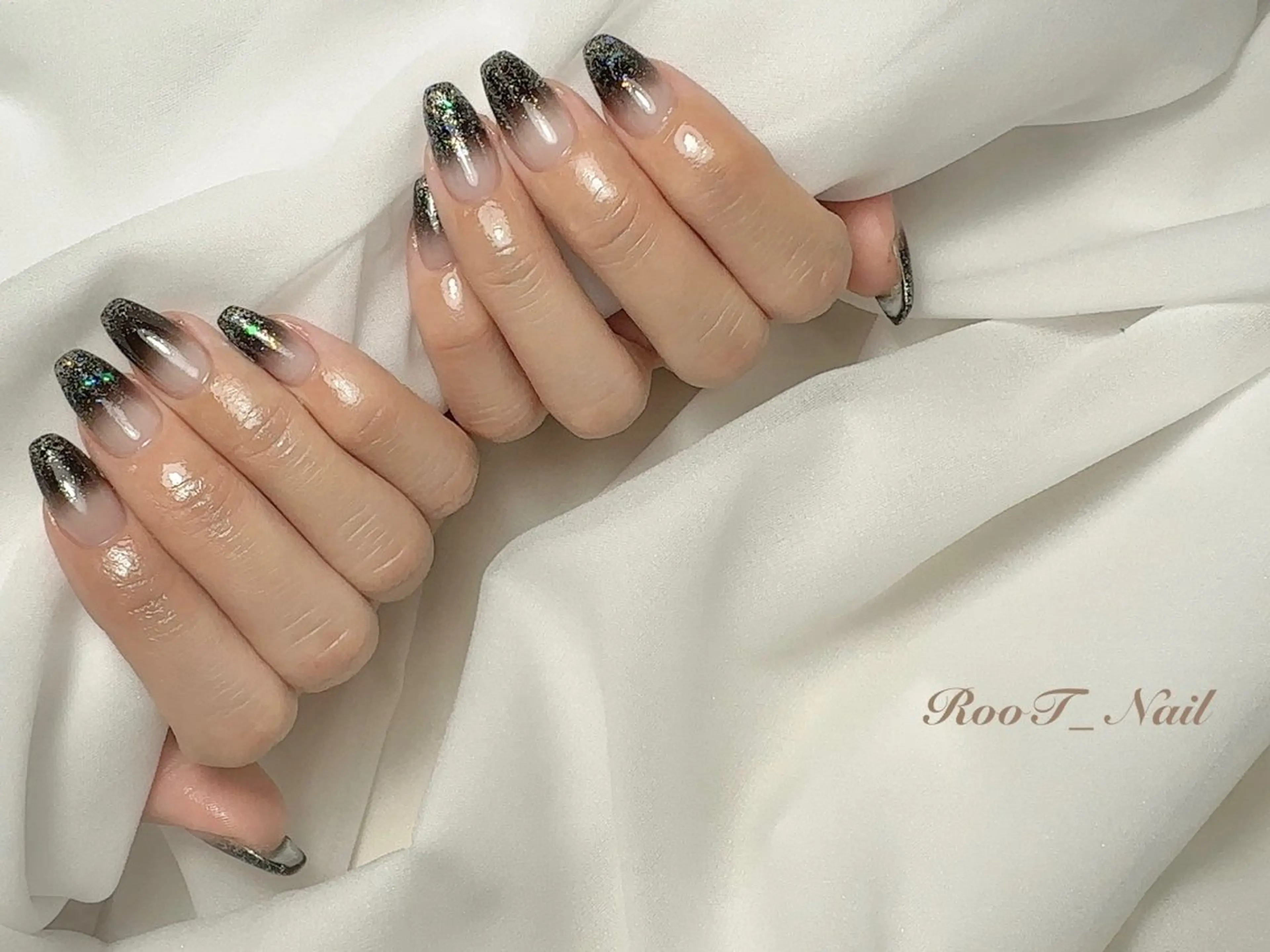 ネイル グラデーション ラメ(グリッター) ハンドネイル RooT Nailのネイルデザイン