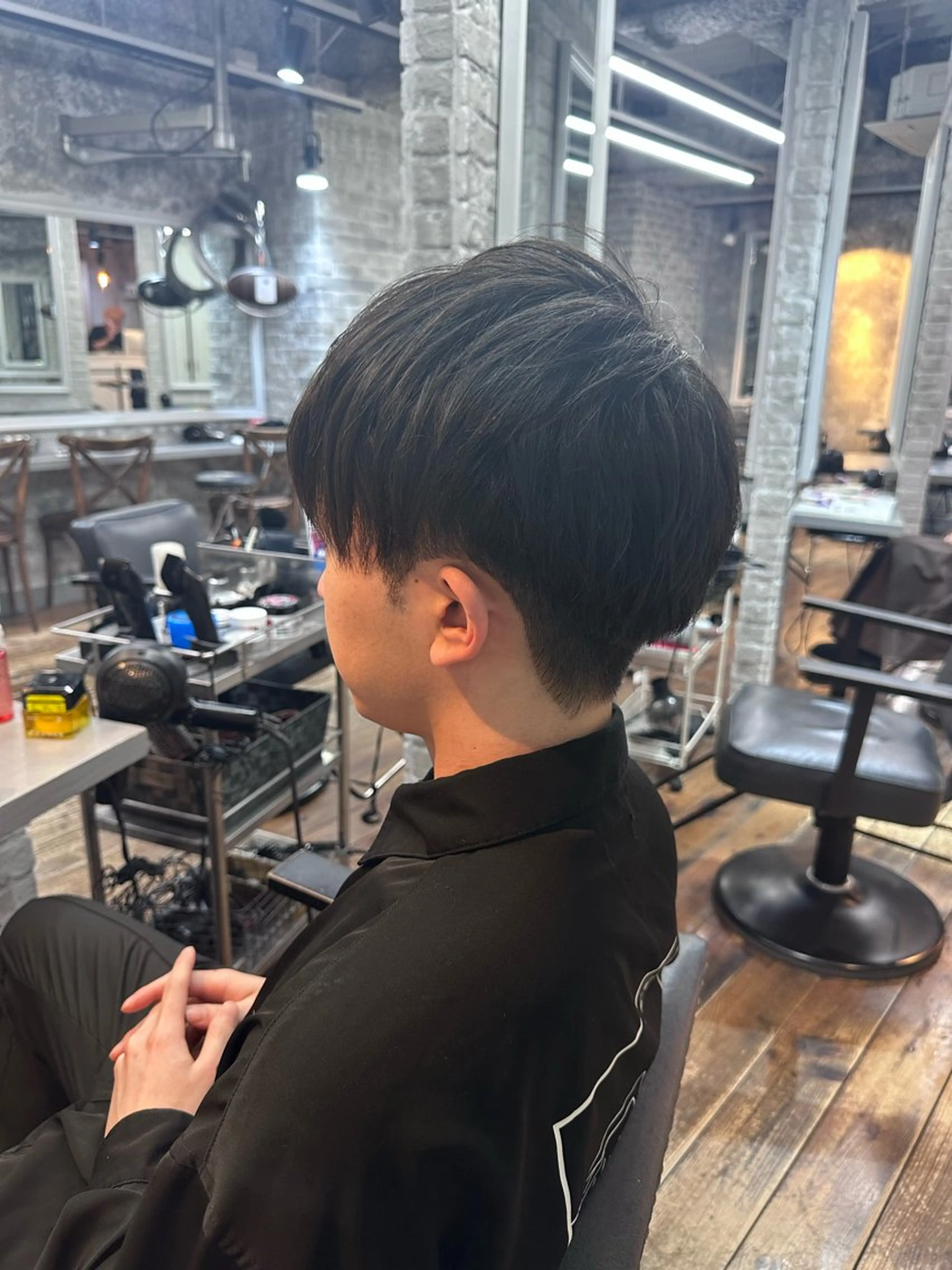 ショート メンズ 🩵つなぎショート✨ パーマスタイル みくのヘアスタイル