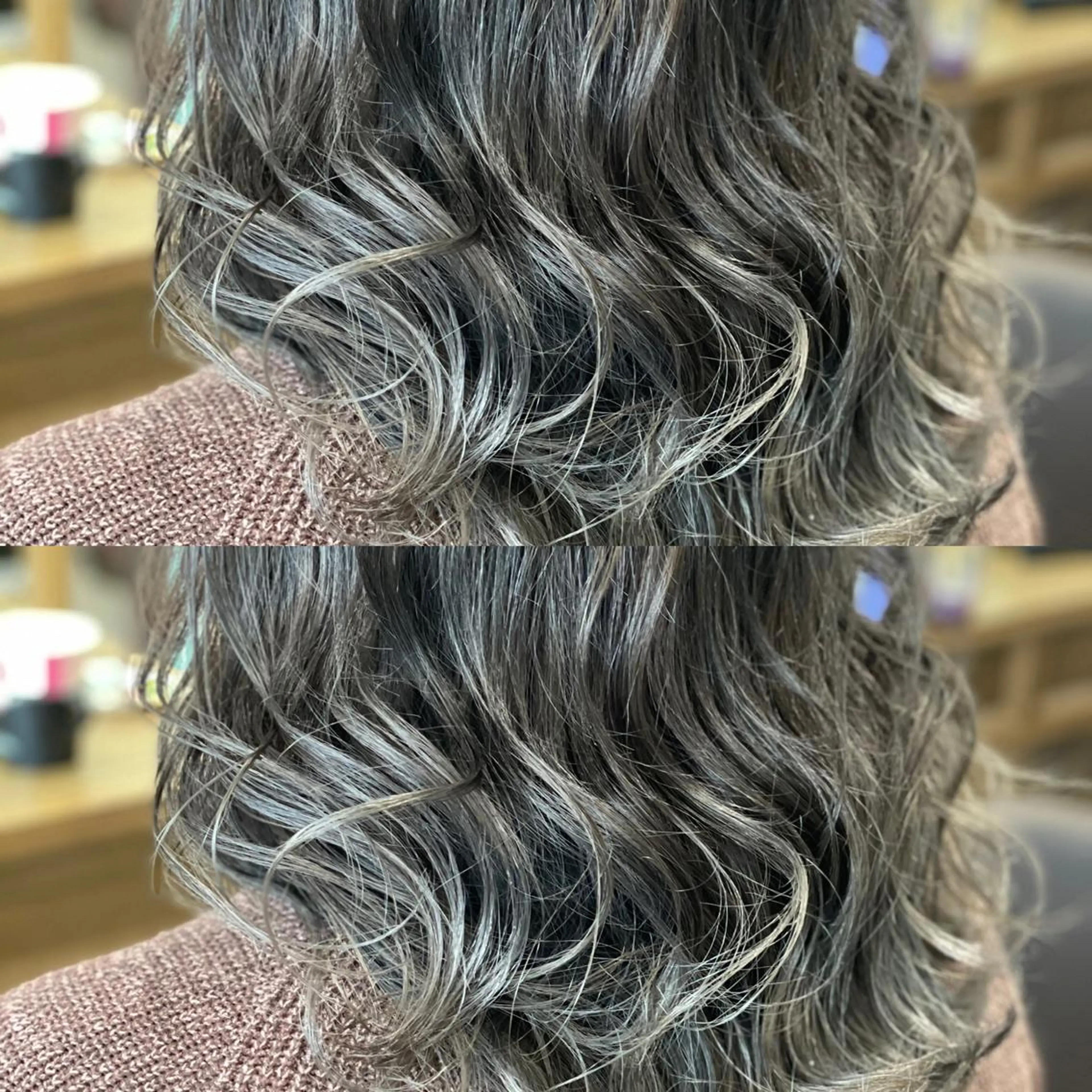 セミロング カラー グラデーションカラー ハイライトカラー シルバー ハイライト Snaly カラー特化ページのヘアスタイル