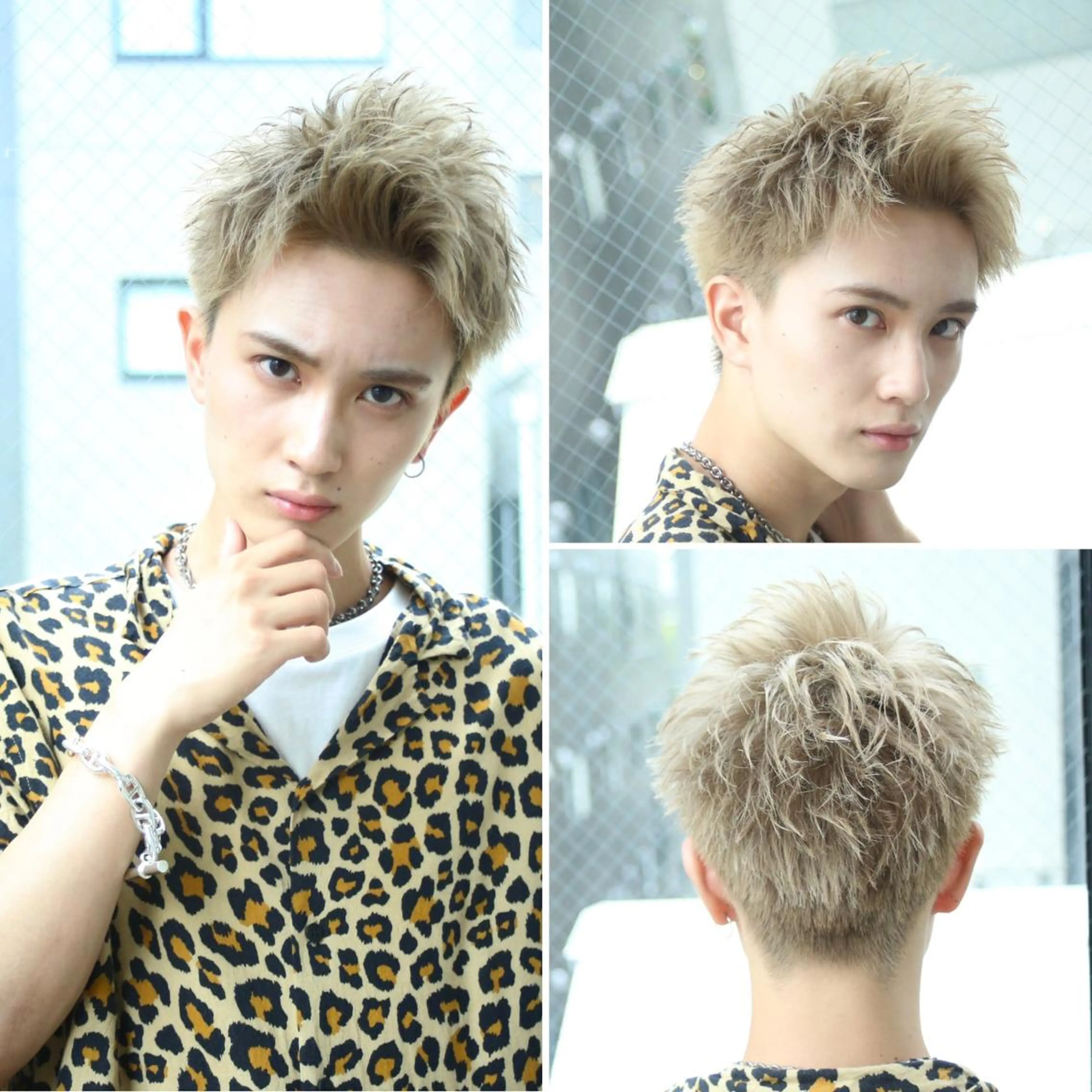 ショート カラー パーマ ヘアアレンジ メンズ アップバング メンズブリーチ センターパート ダウンパーマ フェードカット カット トリートメント ヘアセット 【メンズヘアの匠】 タニ　心斎橋　アメ村のヘアスタイル