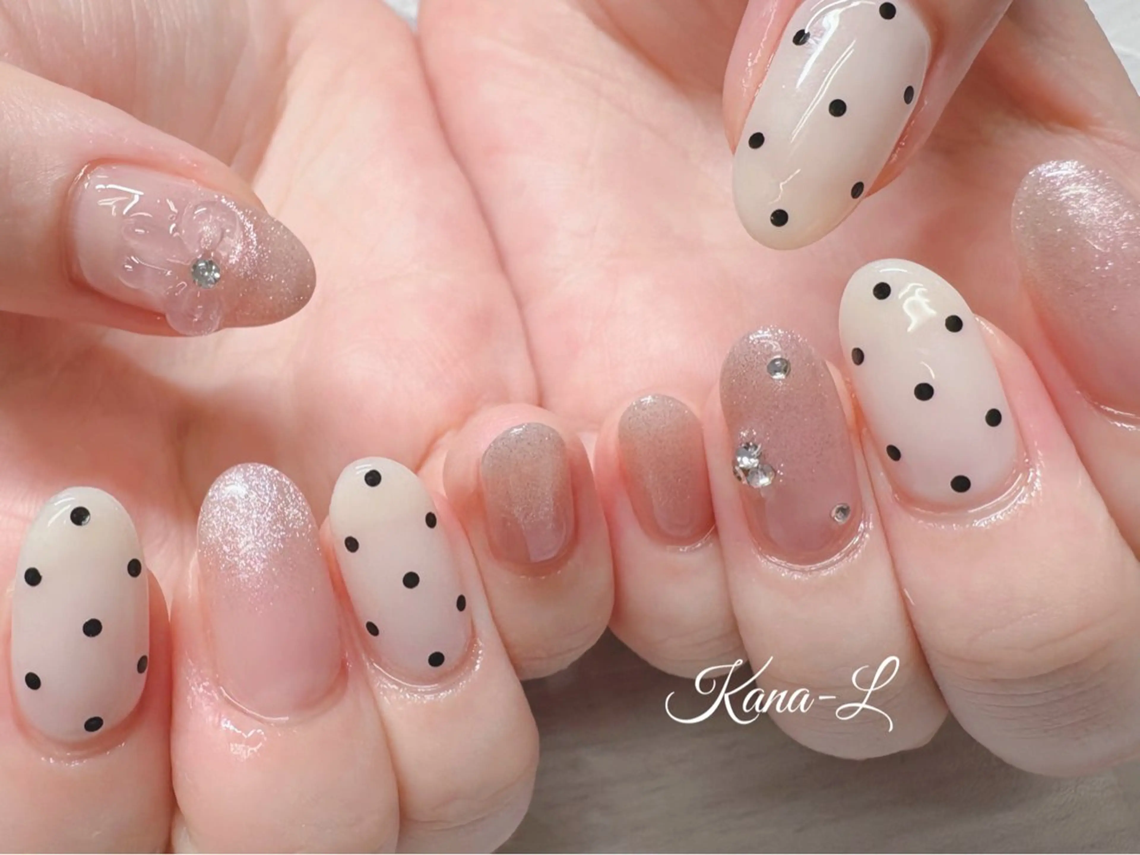 ネイル ジェルネイル 韓国ネイル パラジェル ワンホンネイル 芦辺 香奈のネイルデザイン