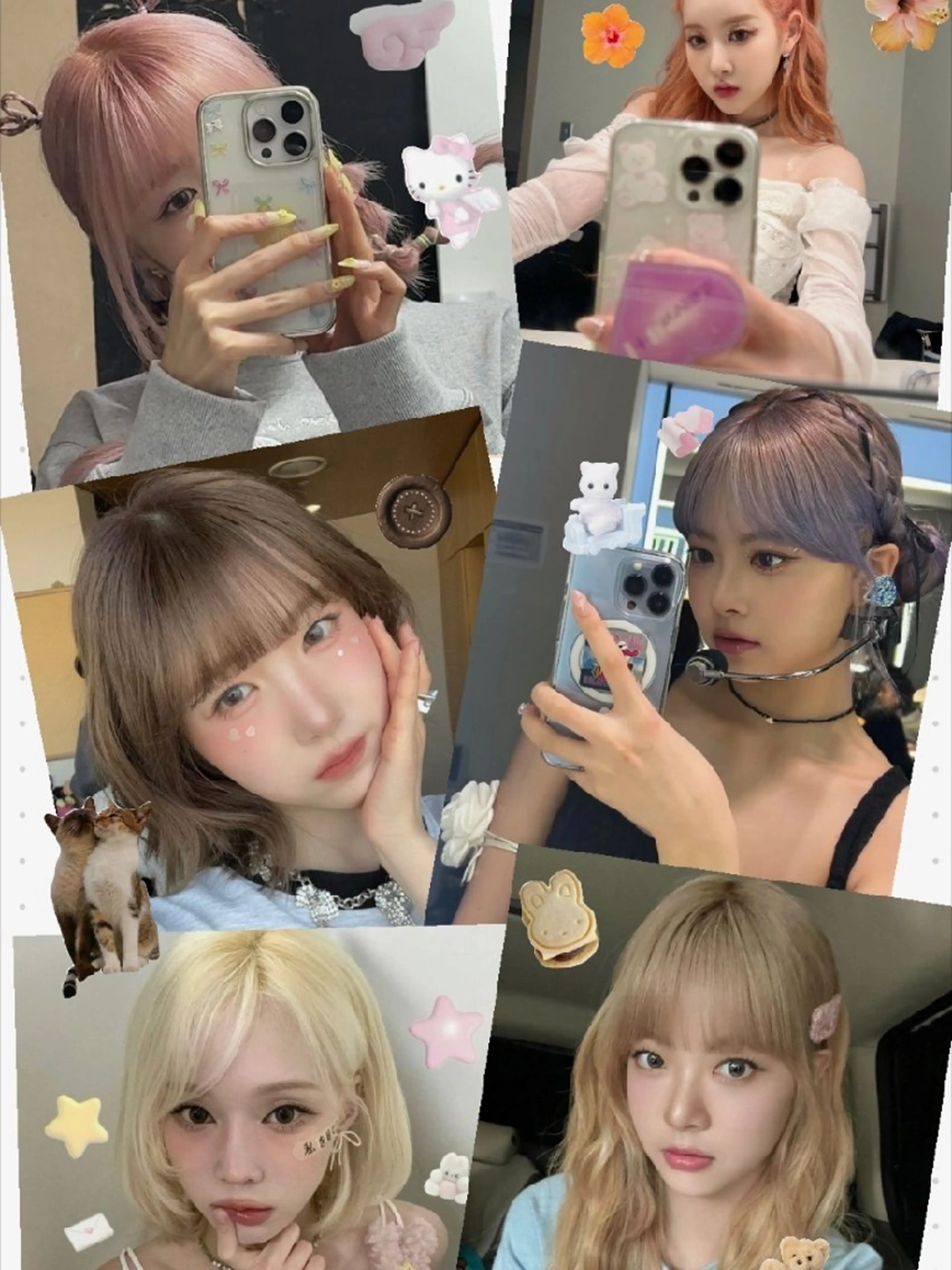 カラー ブリーチ 顔周りカット/お呼ば れヘア/レイヤーのヘアスタイル