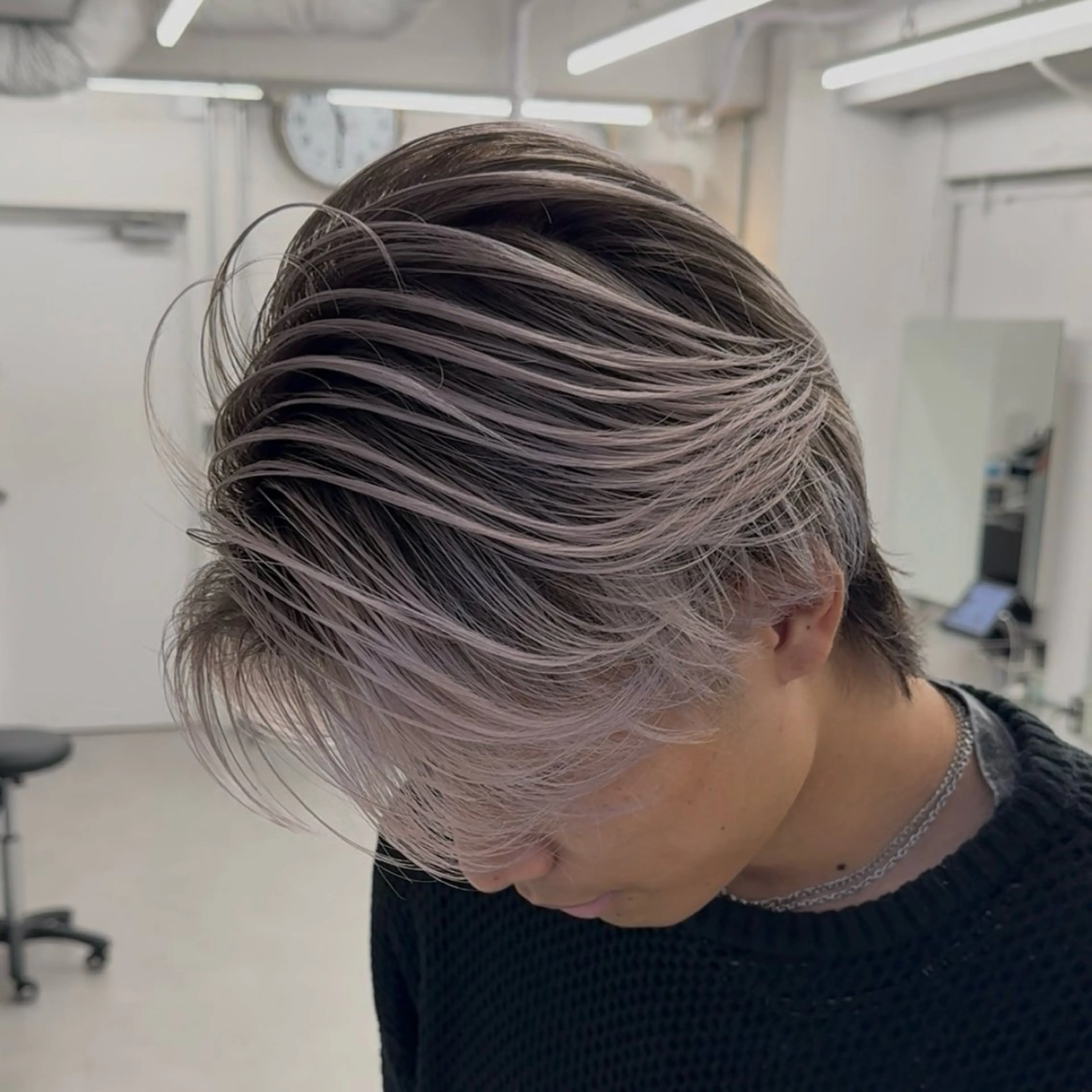 ミディアム カラー パーマ ヘアアレンジ メンズ メンズバレイヤージュ 🌫ハイライトのヘアスタイル