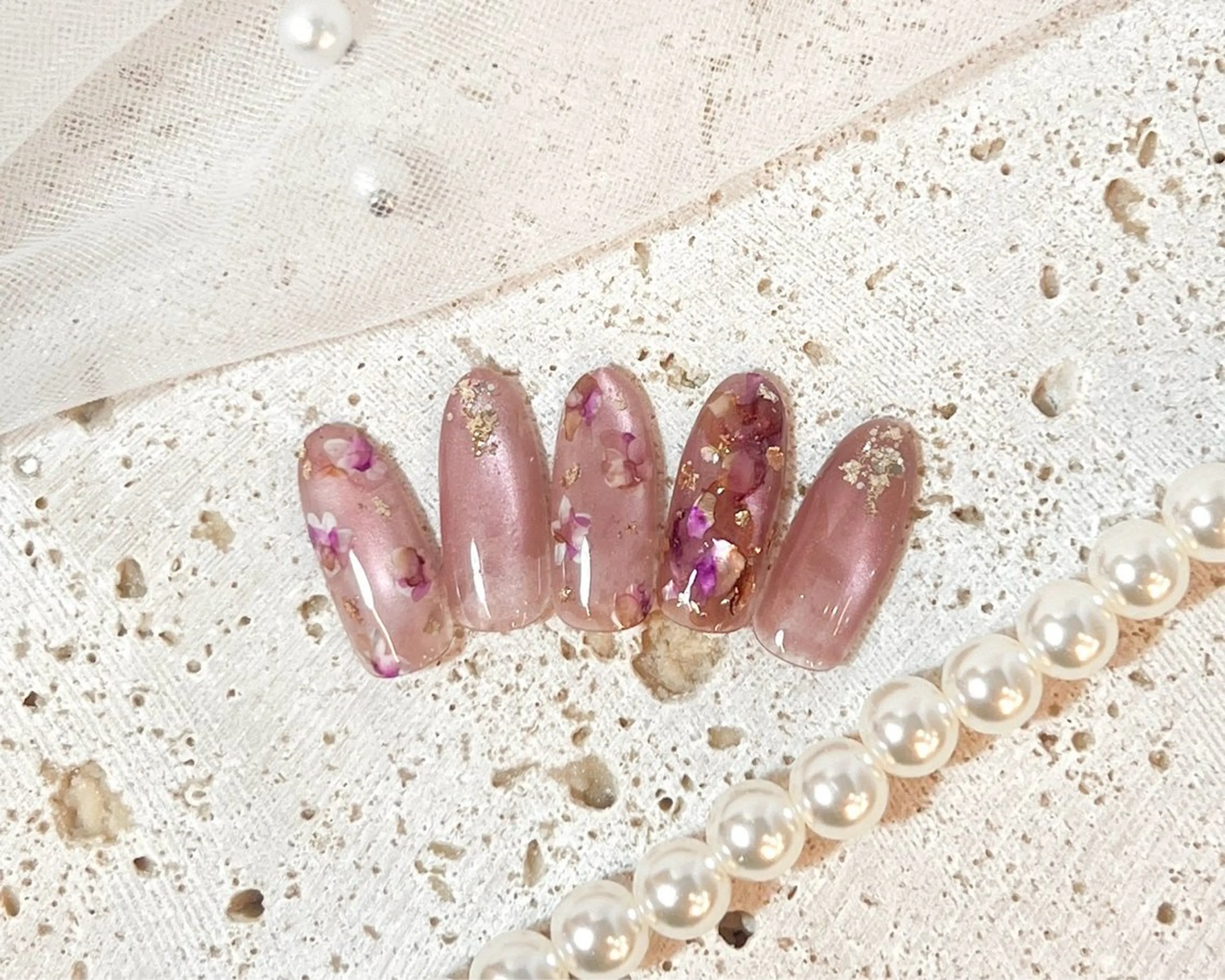 ネイル アートネイル フラッシュネイル フラワーネイル ジェルネイル ガーリー Puti nailのネイルデザイン