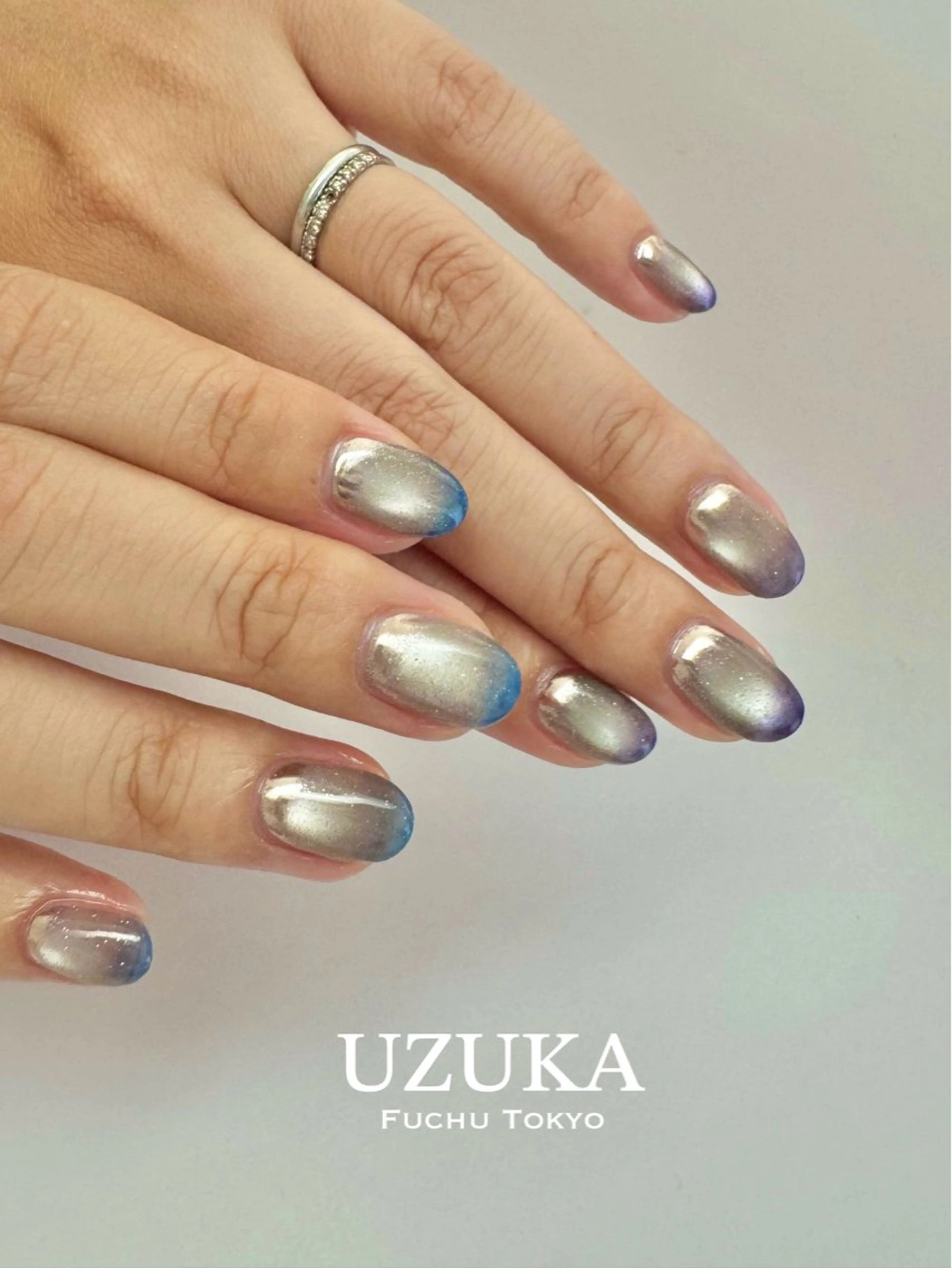 ネイル グラデーション マグネットネイル ミラーネイル 【 enn 】 Uzuka Yukaのネイルデザイン