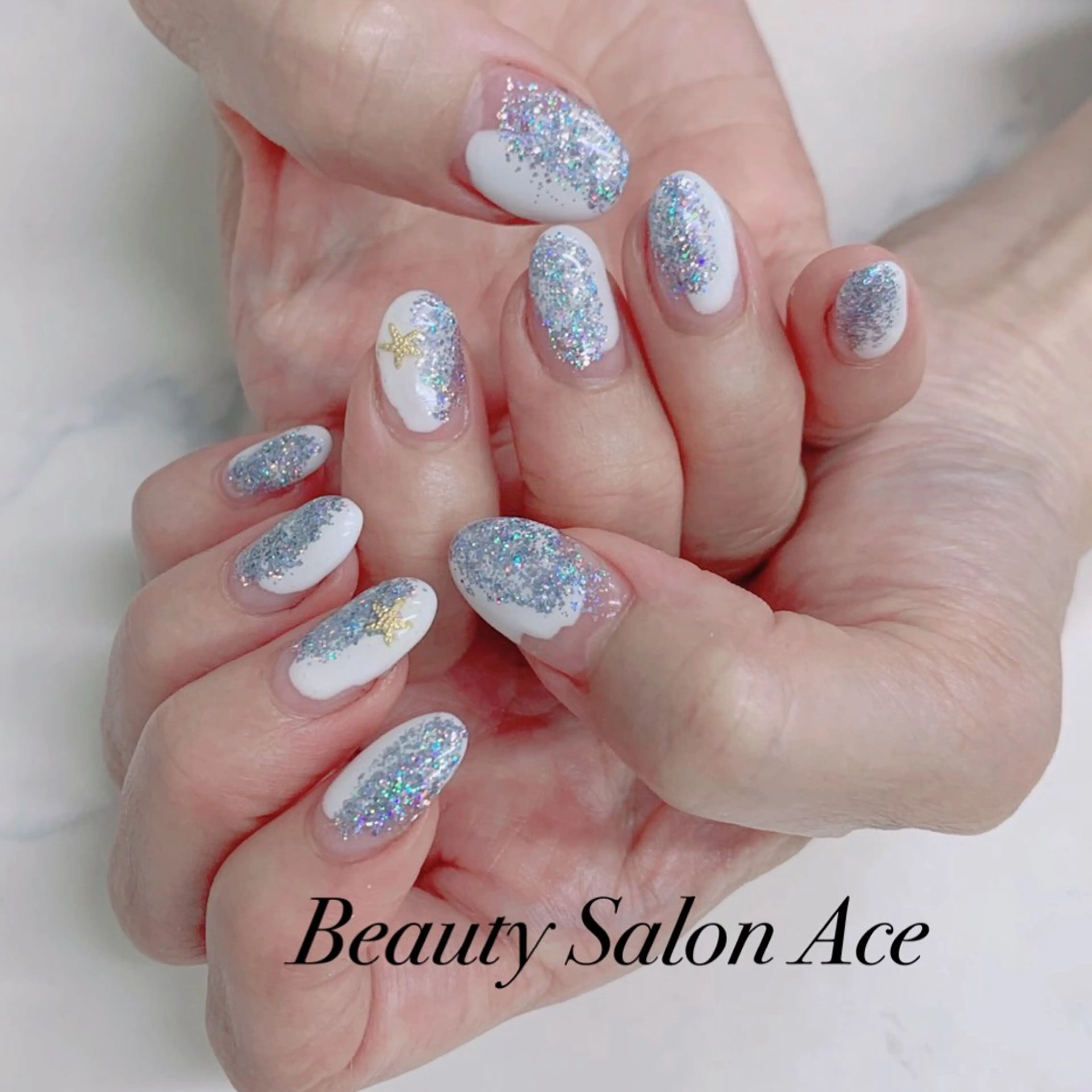 ネイル ラメ(グリッター) メンズネイル 夏ネイル ハンドネイル ハンドケア Beauty Salon Ace(ネイルサロン エース)所属・池袋フィルイン Ace♡Nailのネイルデザイン
