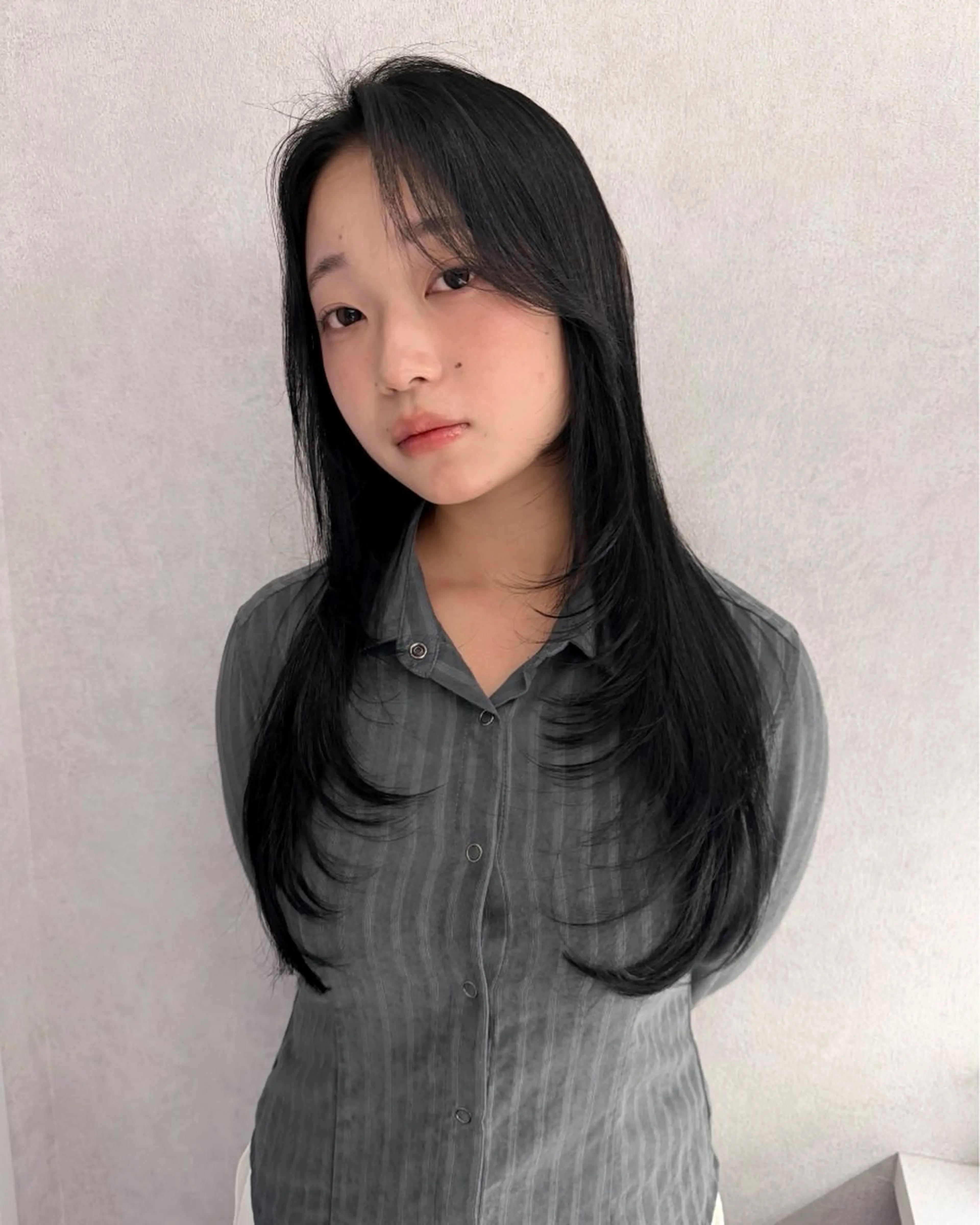 ロング カラー ハイレイヤー レイヤーカット カット レイヤーカット 韓国ヘアayameのヘアスタイル