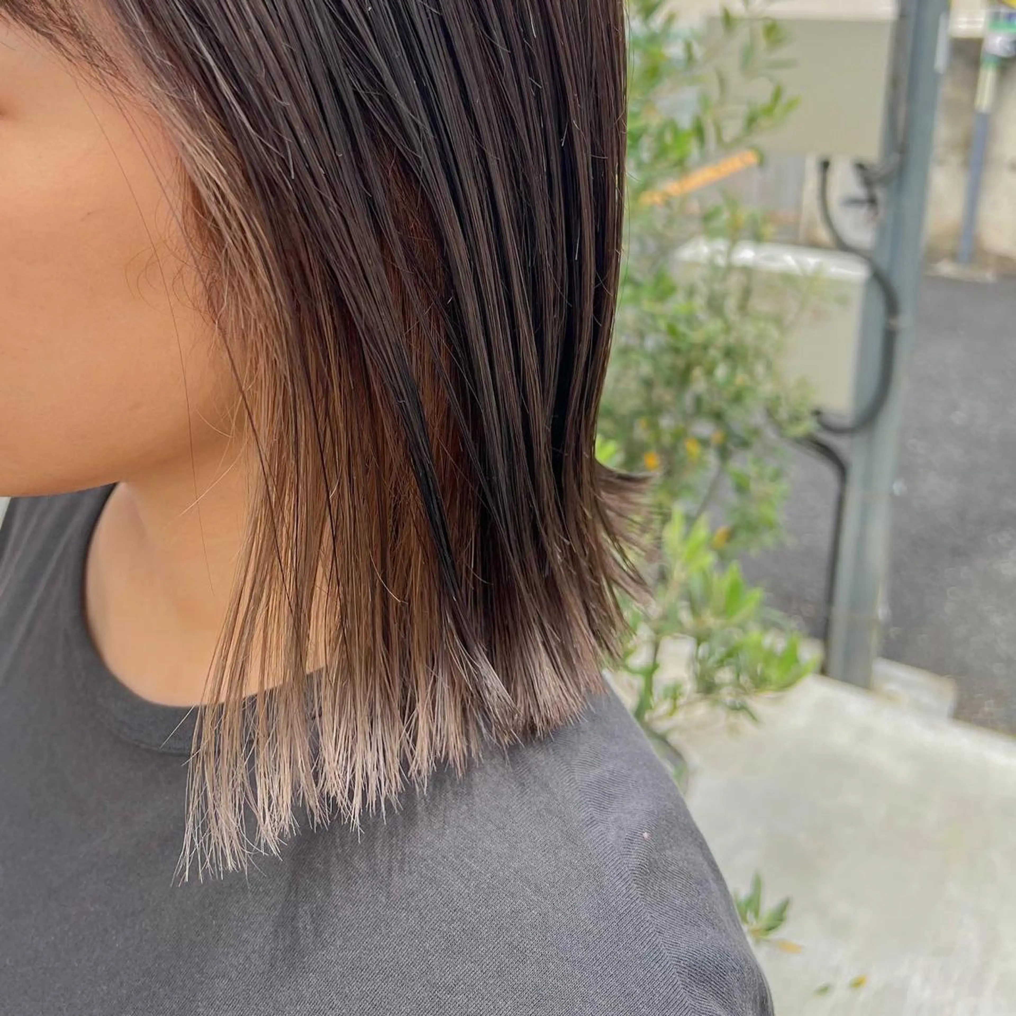 ミディアム カラー ベージュカラー インナーカラー ミルクティーベージュ カット ヘアカラー トリートメント 髪質改善/縮毛/ボブ CHIHIROのヘアスタイル