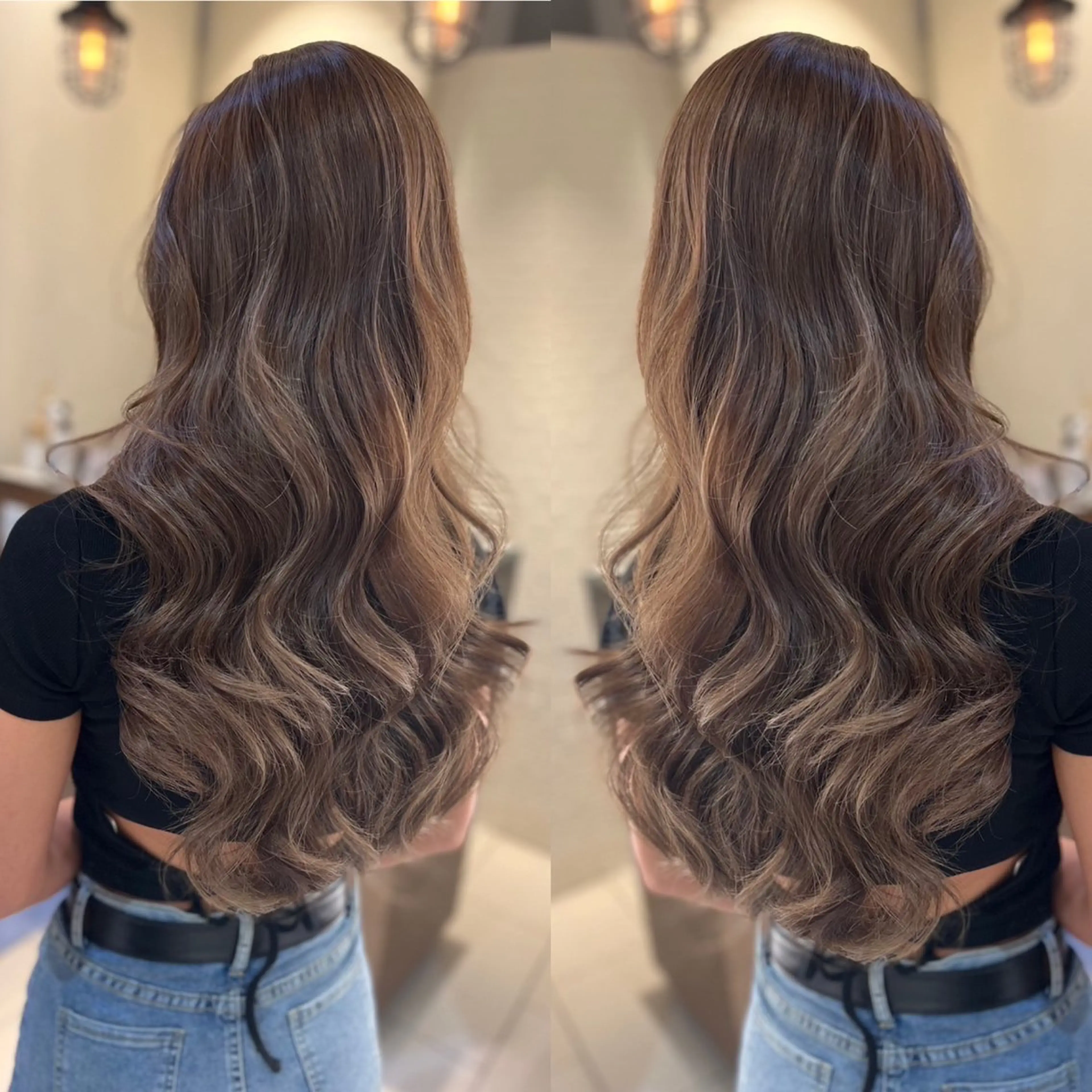 ロング バレイヤージュ ボブ🌈ナツヤのヘアスタイル