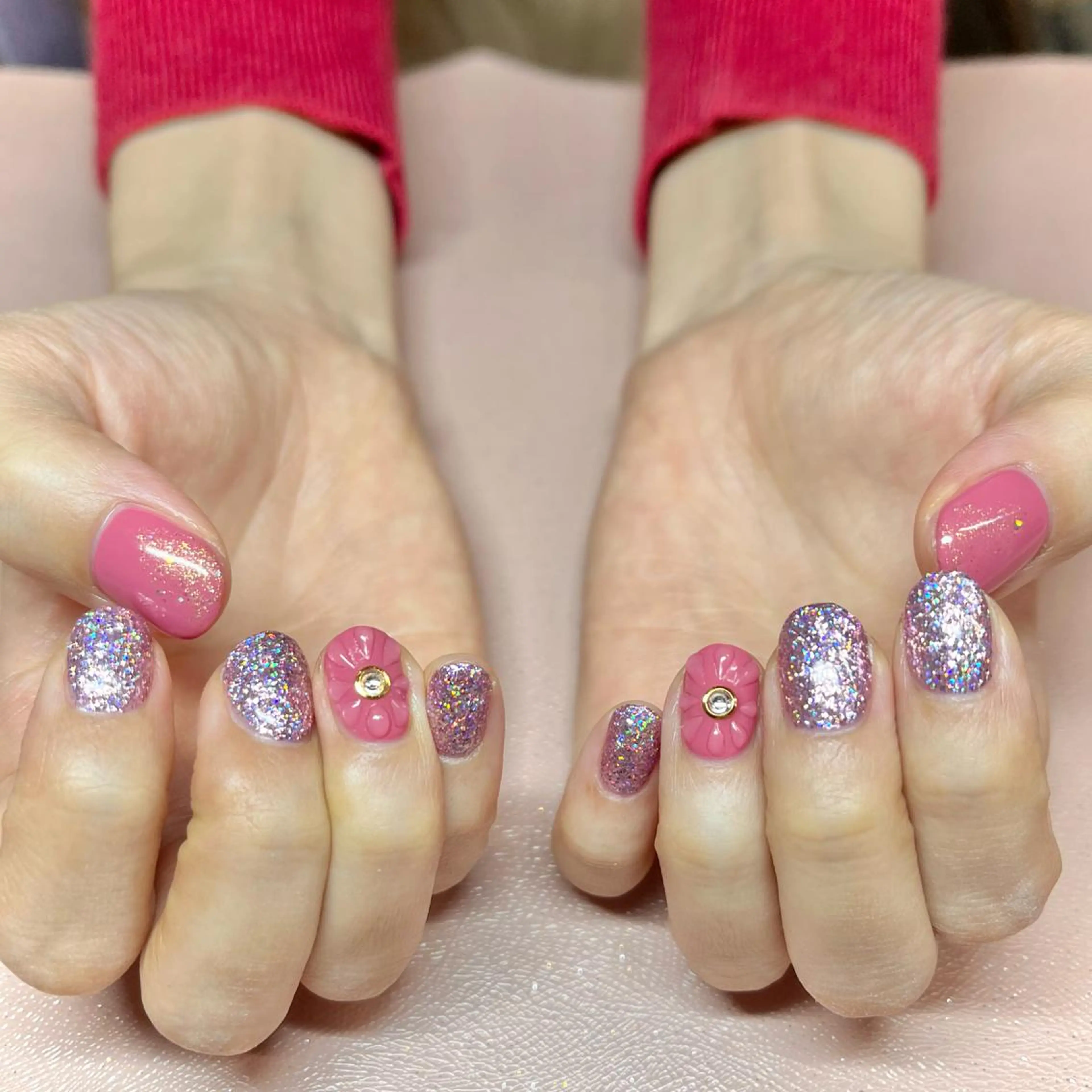 ネイル アートネイル ラメ(グリッター) ワンカラーネイル ぷっくりネイル 春ネイル Vogustys Nail 山田のネイルデザイン