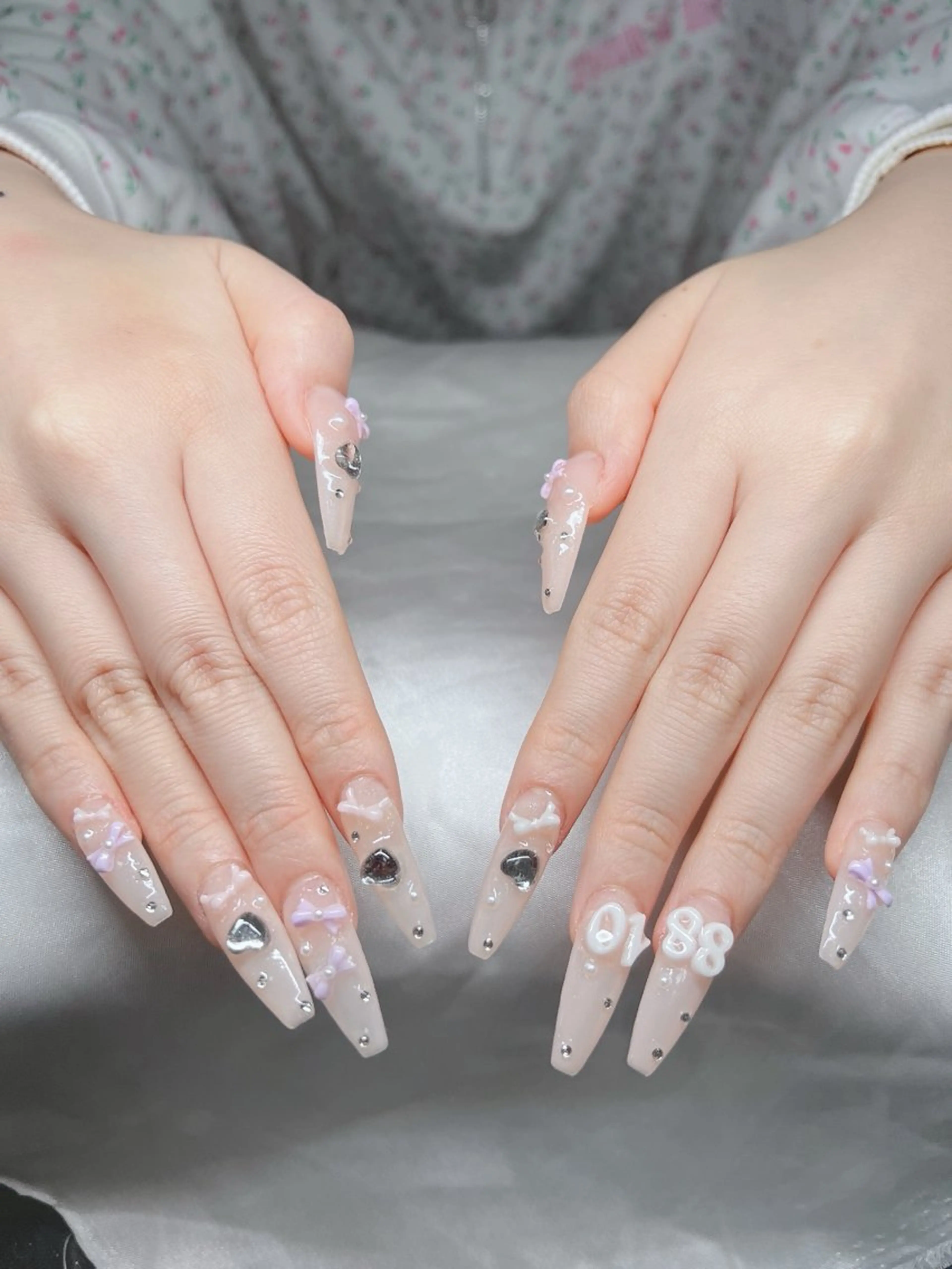 ネイル 長さ出し グラデーション キラキラネイル マグネットネイル ニュアンスネイル ハンドネイル Lee Nails チップ長さだし専門店のネイルデザイン