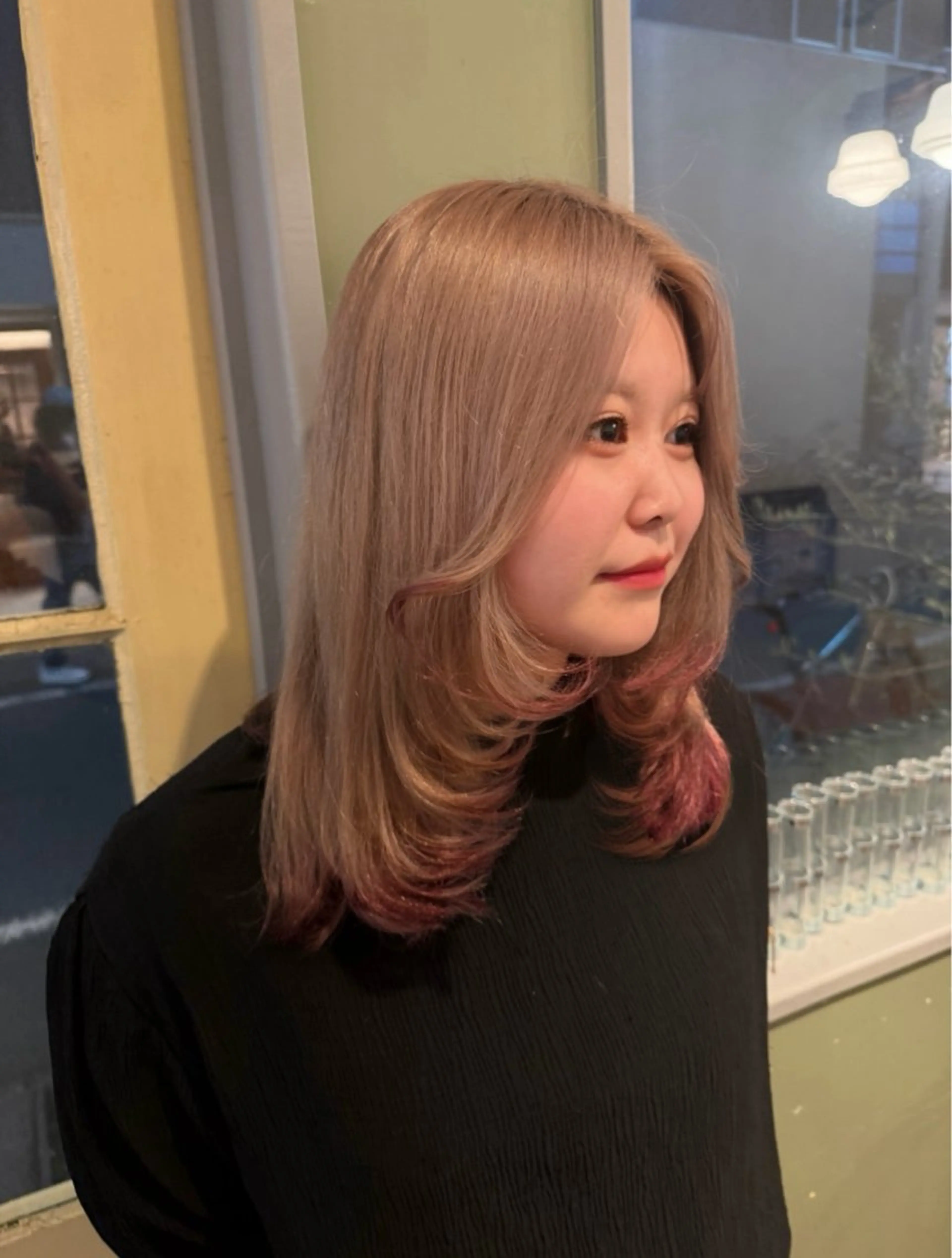 セミロング カラー ヘアカラー KURIA‪‪*⋆ஐ ブリーチ/韓国ヘアのヘアスタイル