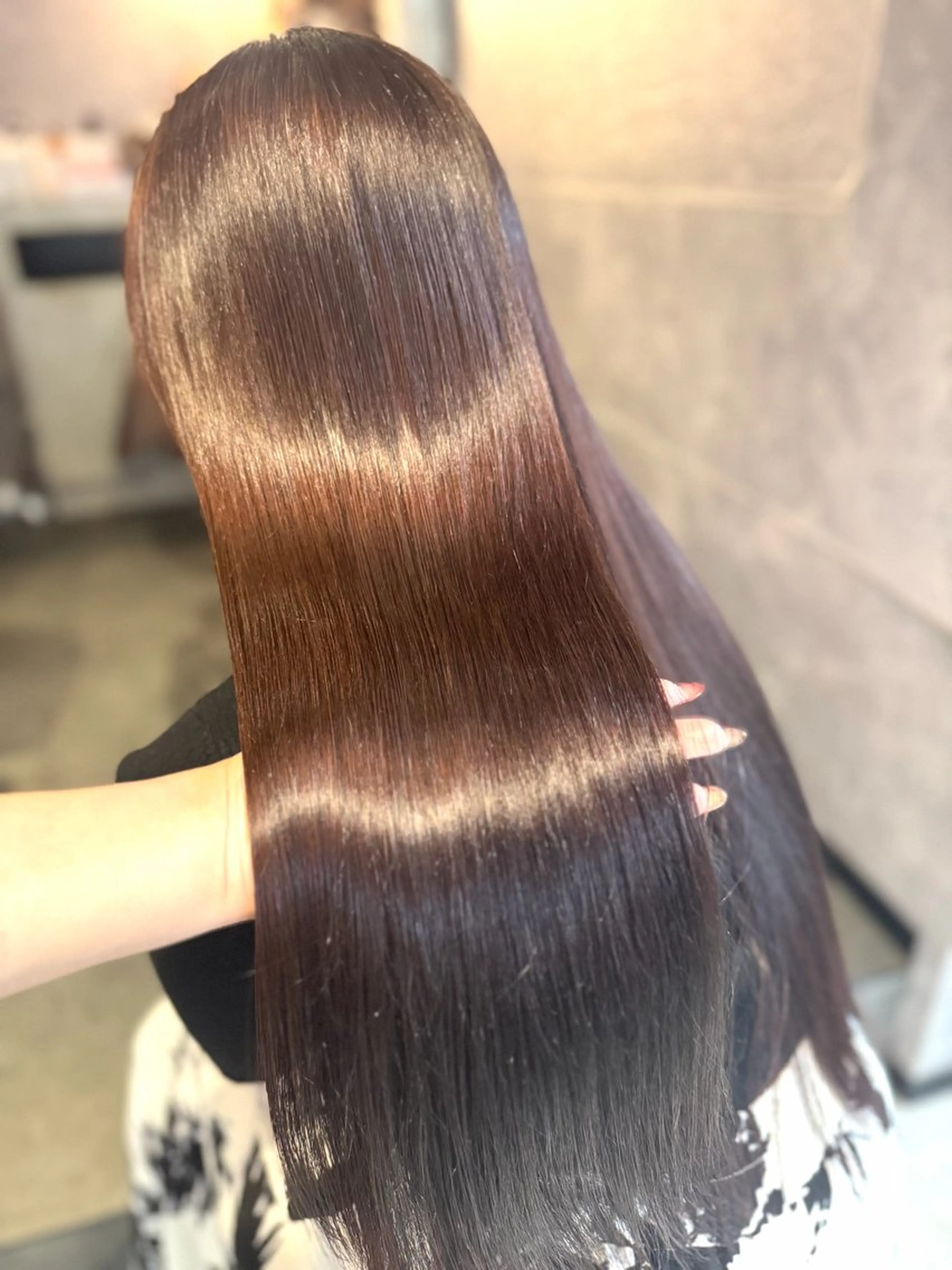 ロング カラー ヘアカラー 縮毛矯正 🩶鈴木茉奈🩶艶髪 /透明感/暖色カラーのヘアスタイル