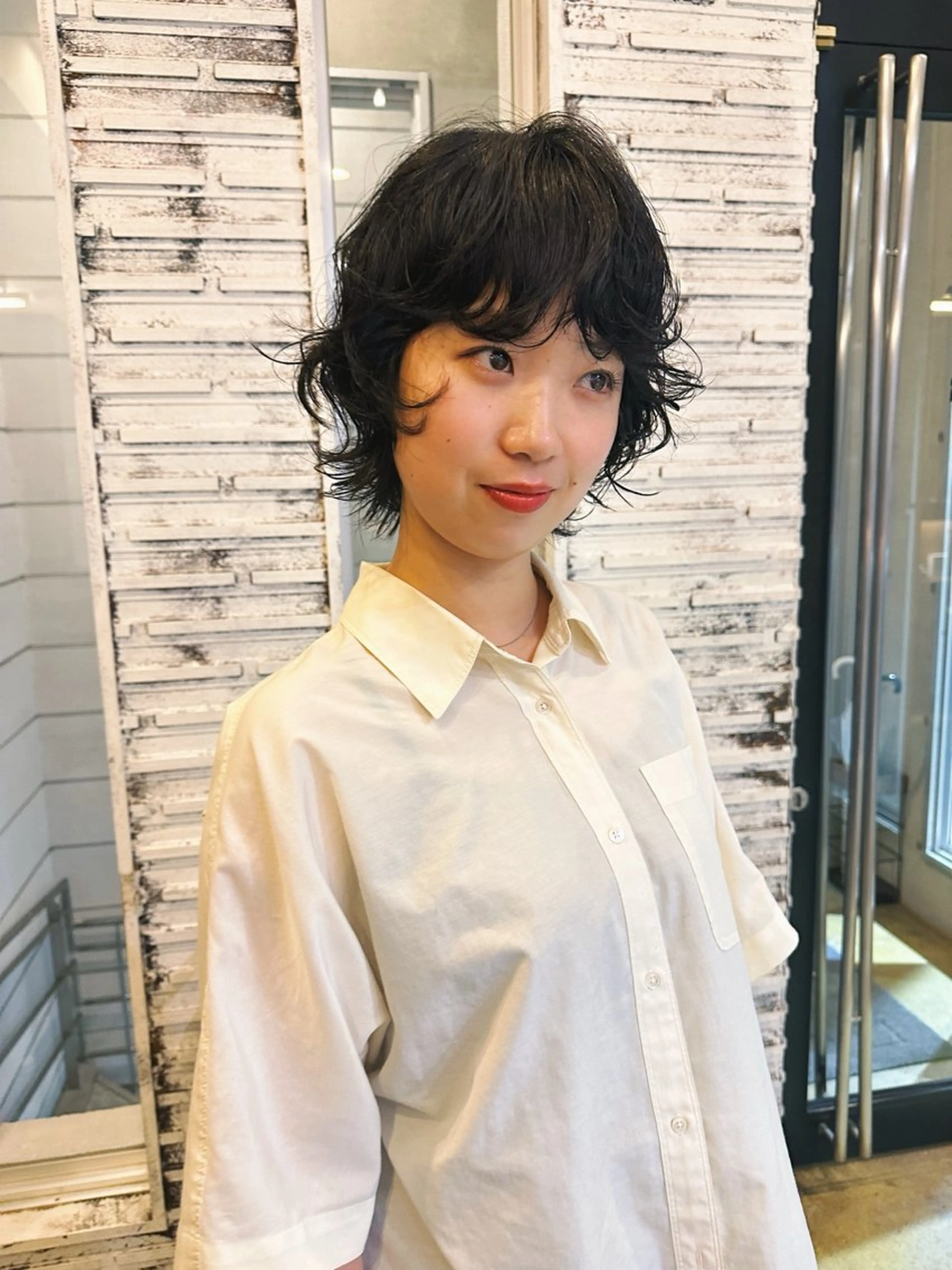 ミディアム パーマ ミディアムパーマ ウルフカット ニュアンスパーマ カット 村松滉太/ レイヤーカットのヘアスタイル