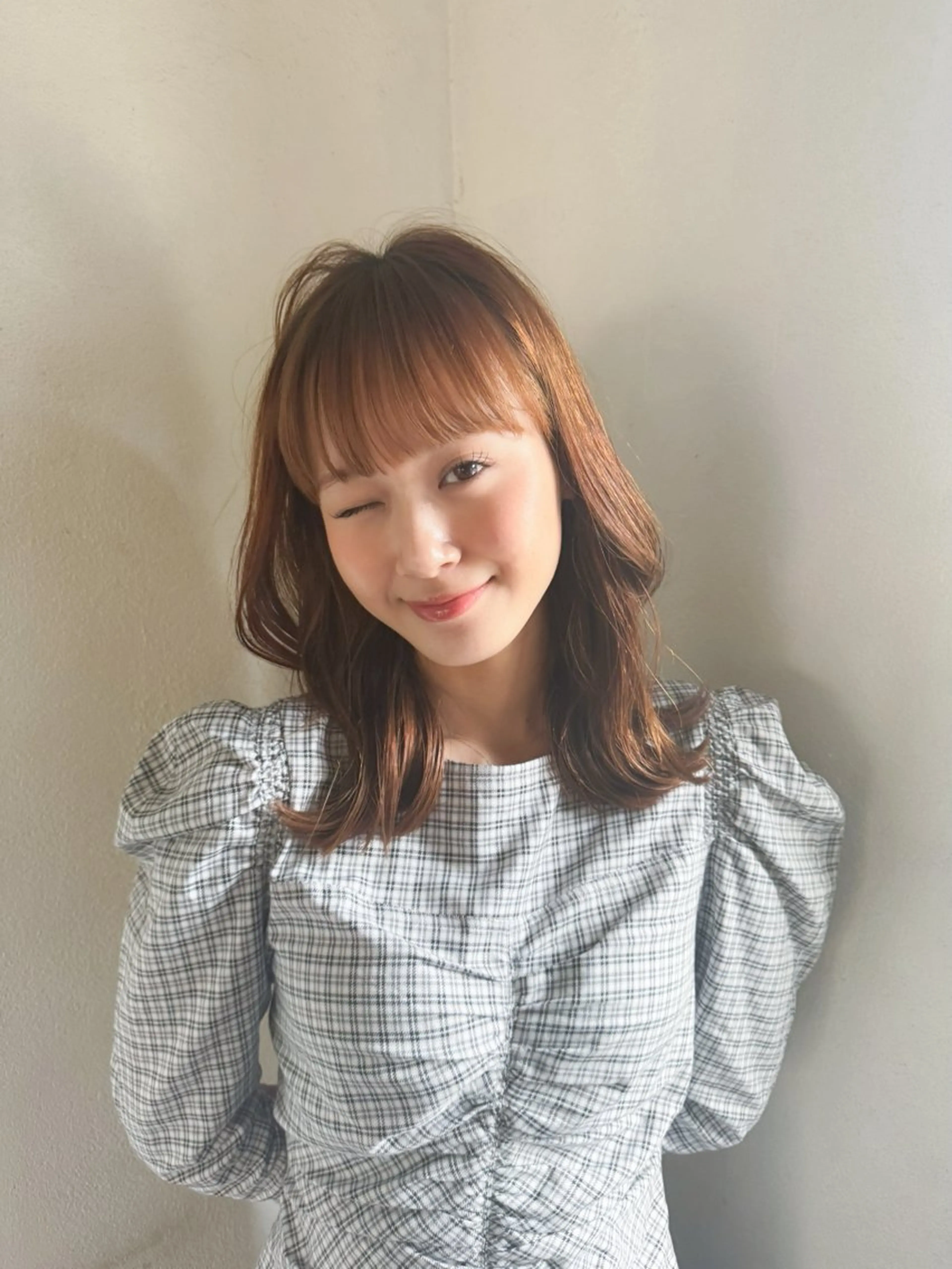 セミロング カット ヘアカラー トリートメント 育休中4/30- 予約受付/野崎かよのヘアスタイル