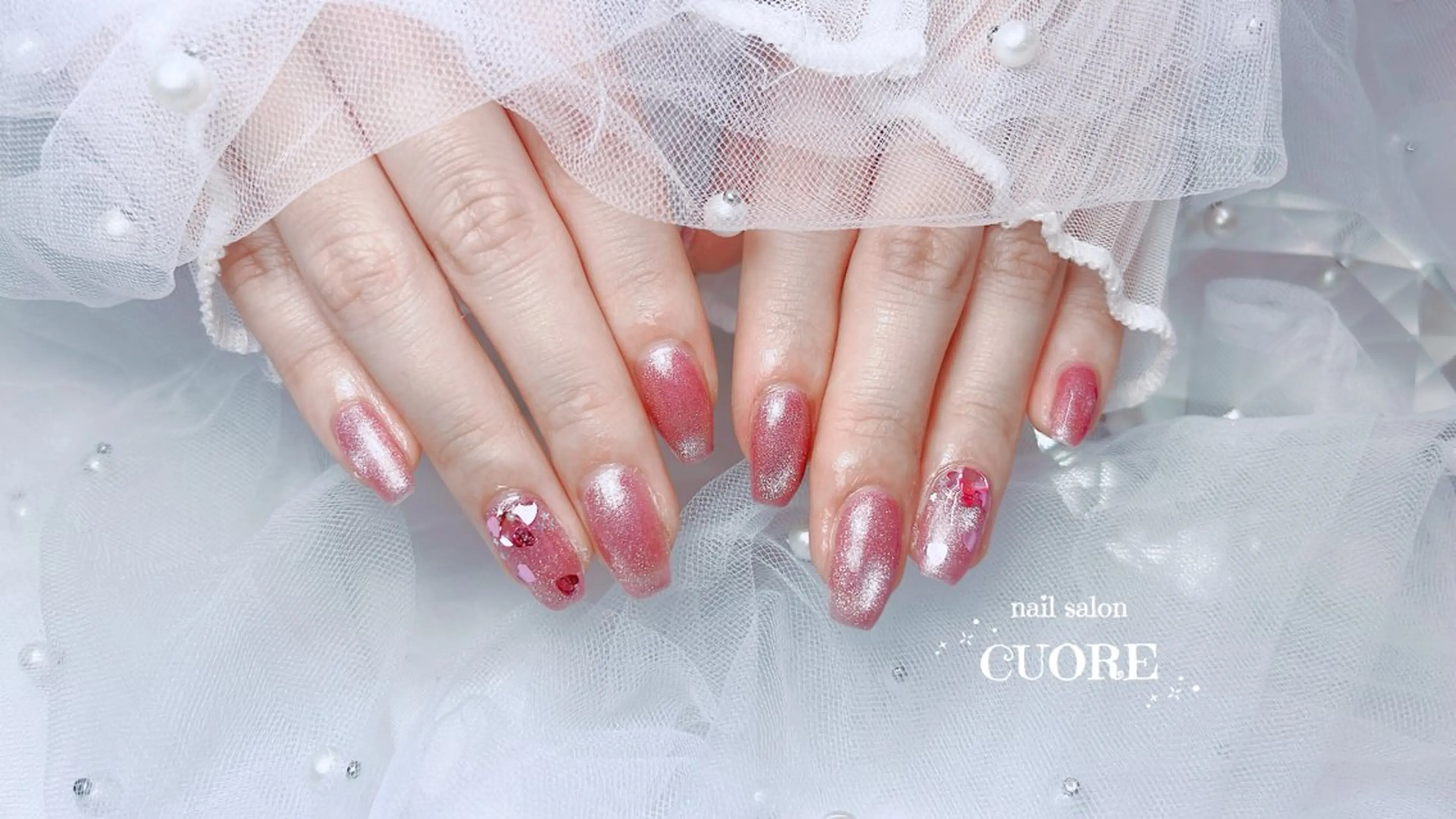 ネイル マグネットネイル シンプルネイル バレンタイン 冬ネイル CUORE____nail所属・nail salon CUOREのネイルデザイン