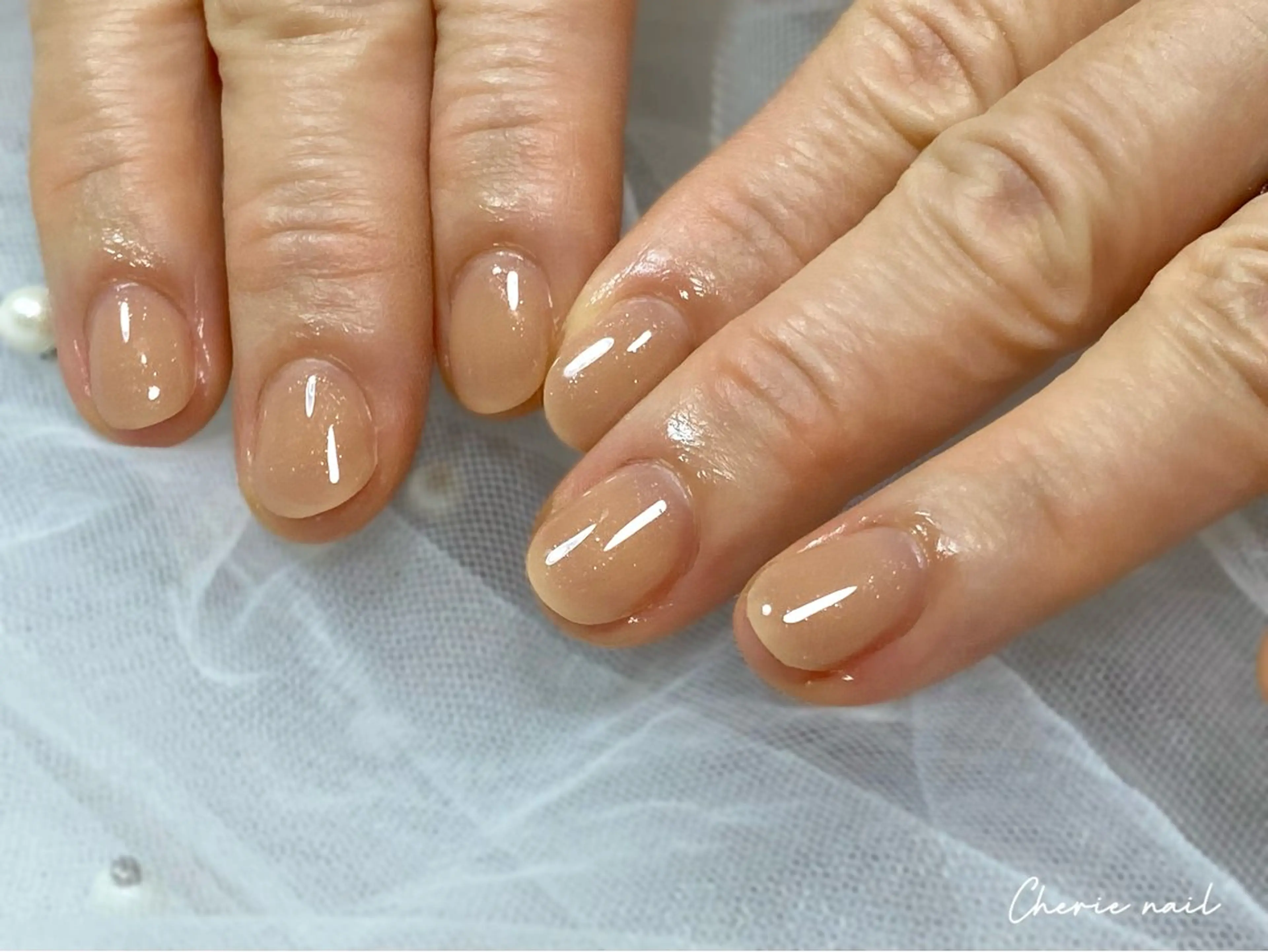 ネイル ジェルネイル オフィスネイル ワンカラーネイル シンプルネイル Cherienail yunaのネイルデザイン