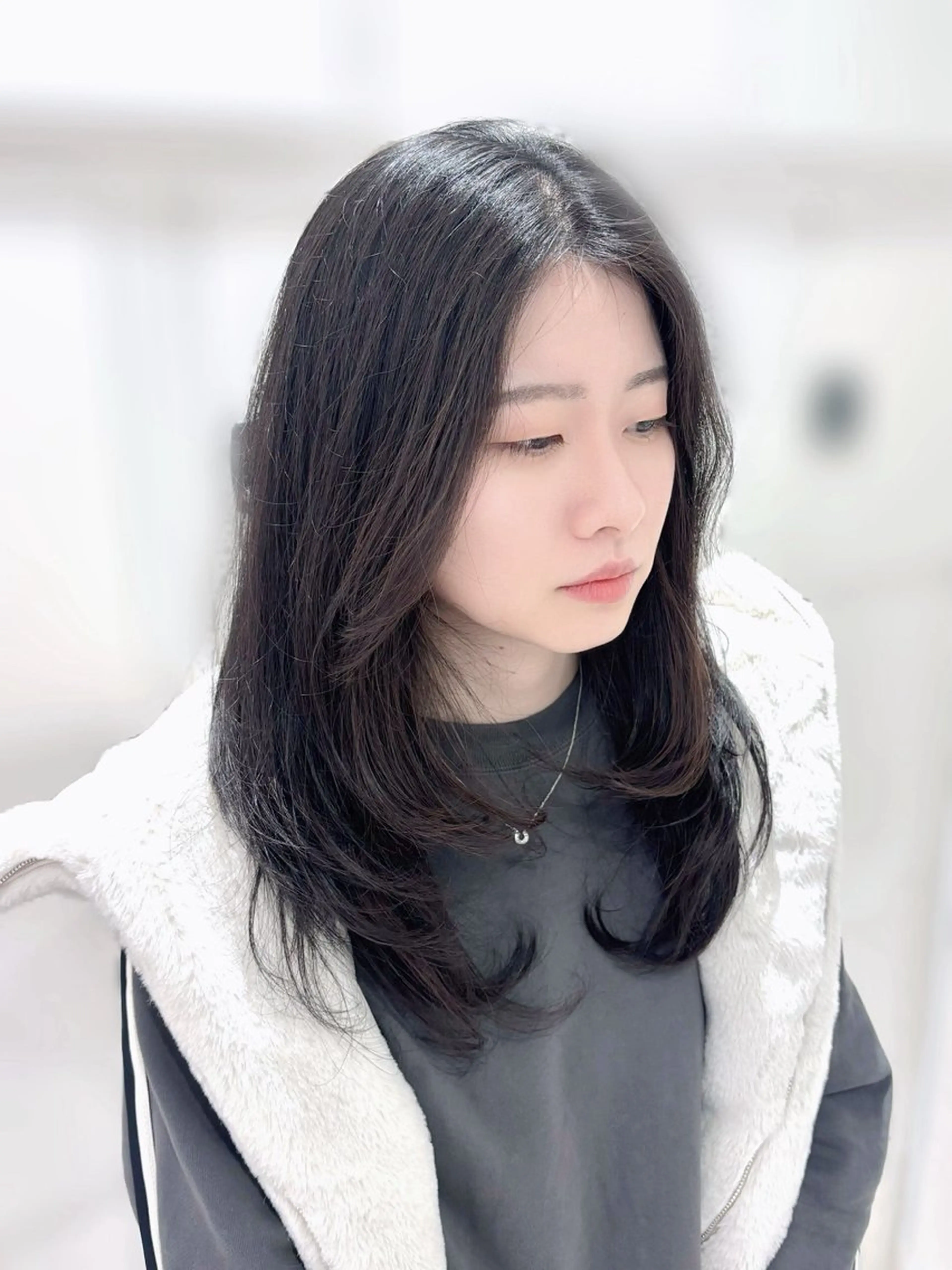 ロング レイヤーカット カット miho‪𓂃 暖色/レイヤーカットのヘアスタイル