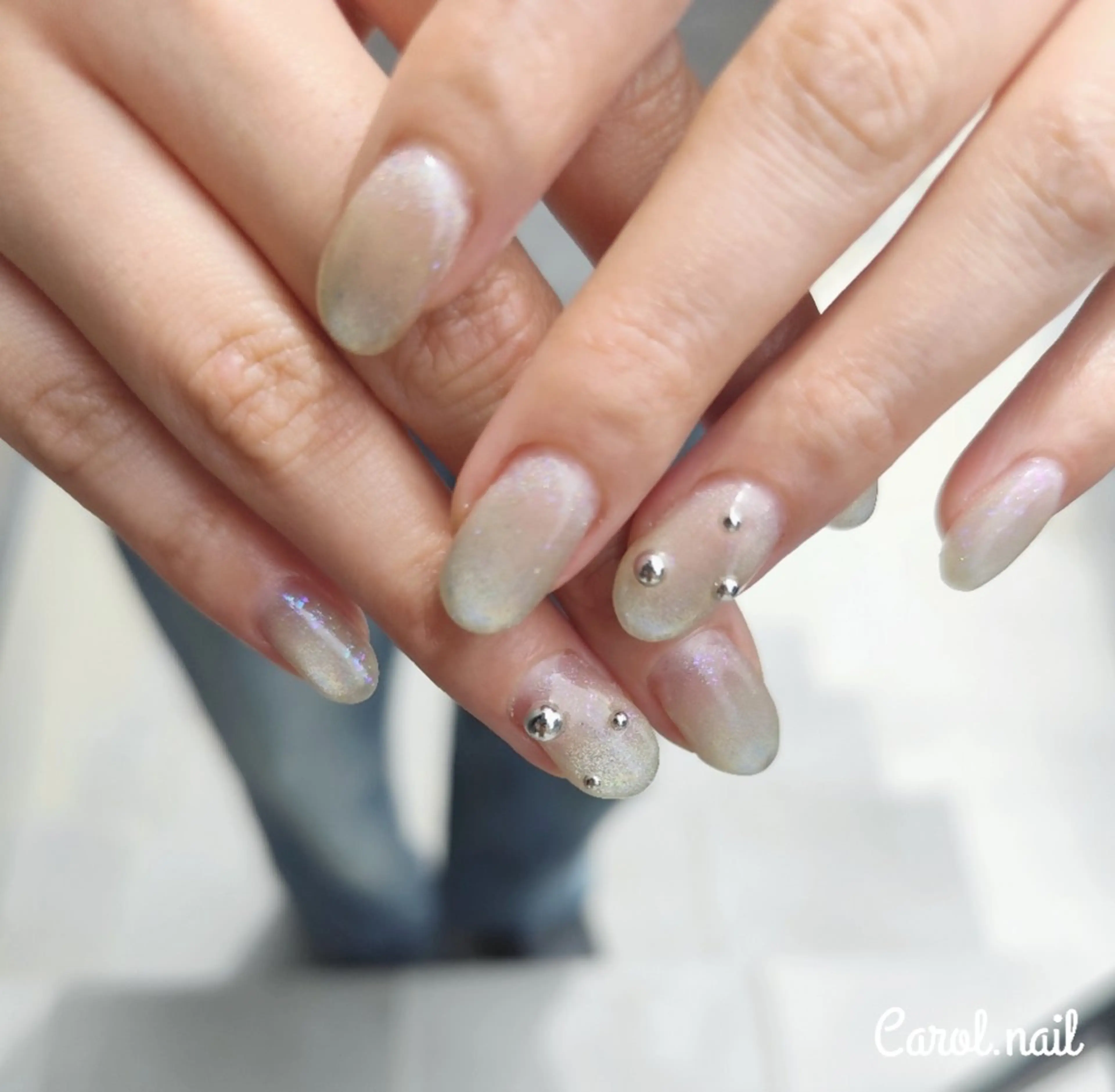 ネイル ラメ(グリッター) ニュアンスネイル シンプルネイル carol nailのネイルデザイン