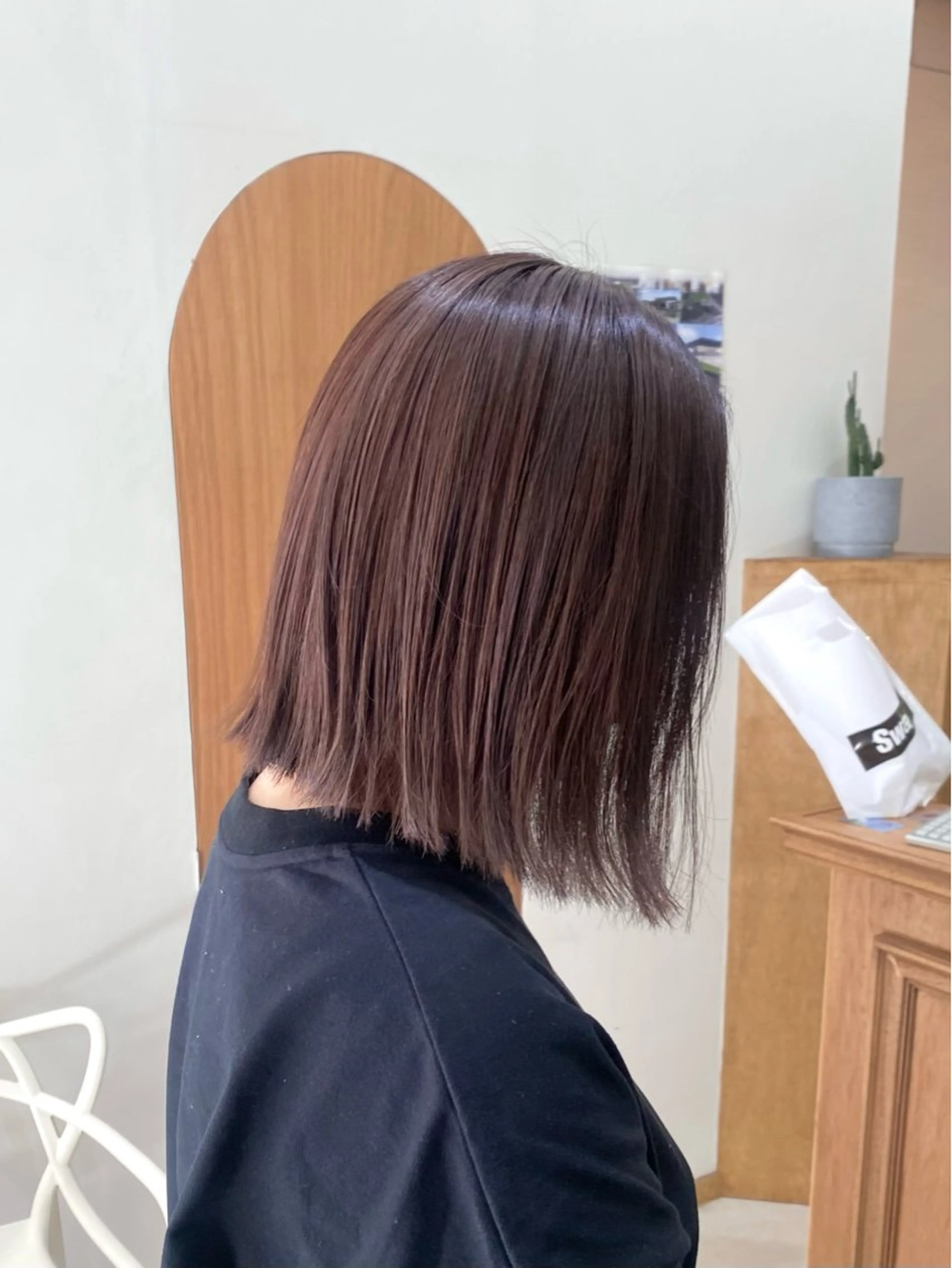 ミディアム カラー ヘアアレンジ グレージュ ハイライトカラー ラベンダーカラー ハイライト ハル🌸柔色/ ブリーチなし/艶髪のヘアスタイル