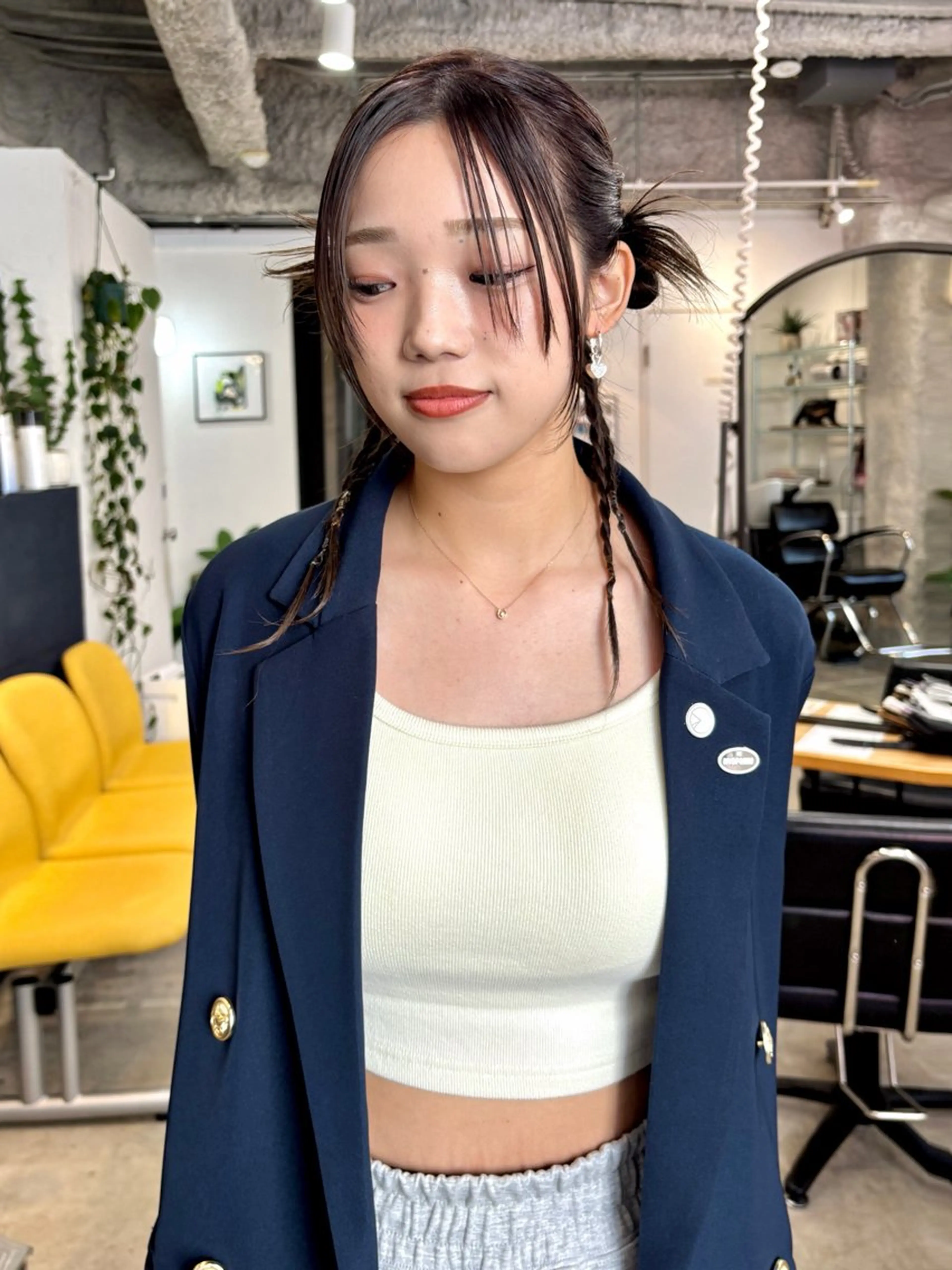 セミロング カラー ヘアアレンジ ベージュカラー ブリーチ ボルドーカラー ブラウンカラー カシス 暖色カラー/天神/ ヘイマサクラのヘアスタイル