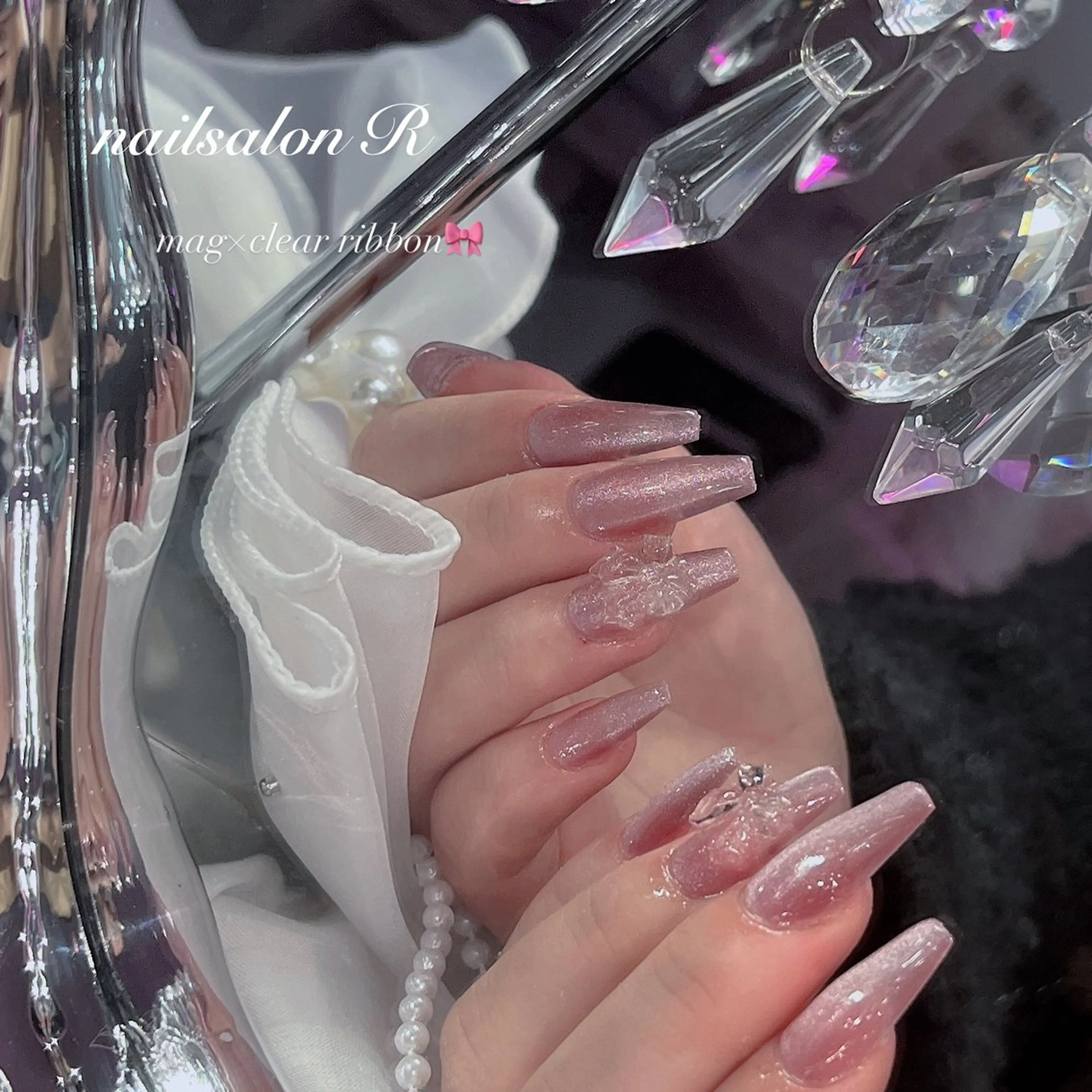 ネイル リボン ハンドネイル nailsalon Rのネイルデザイン