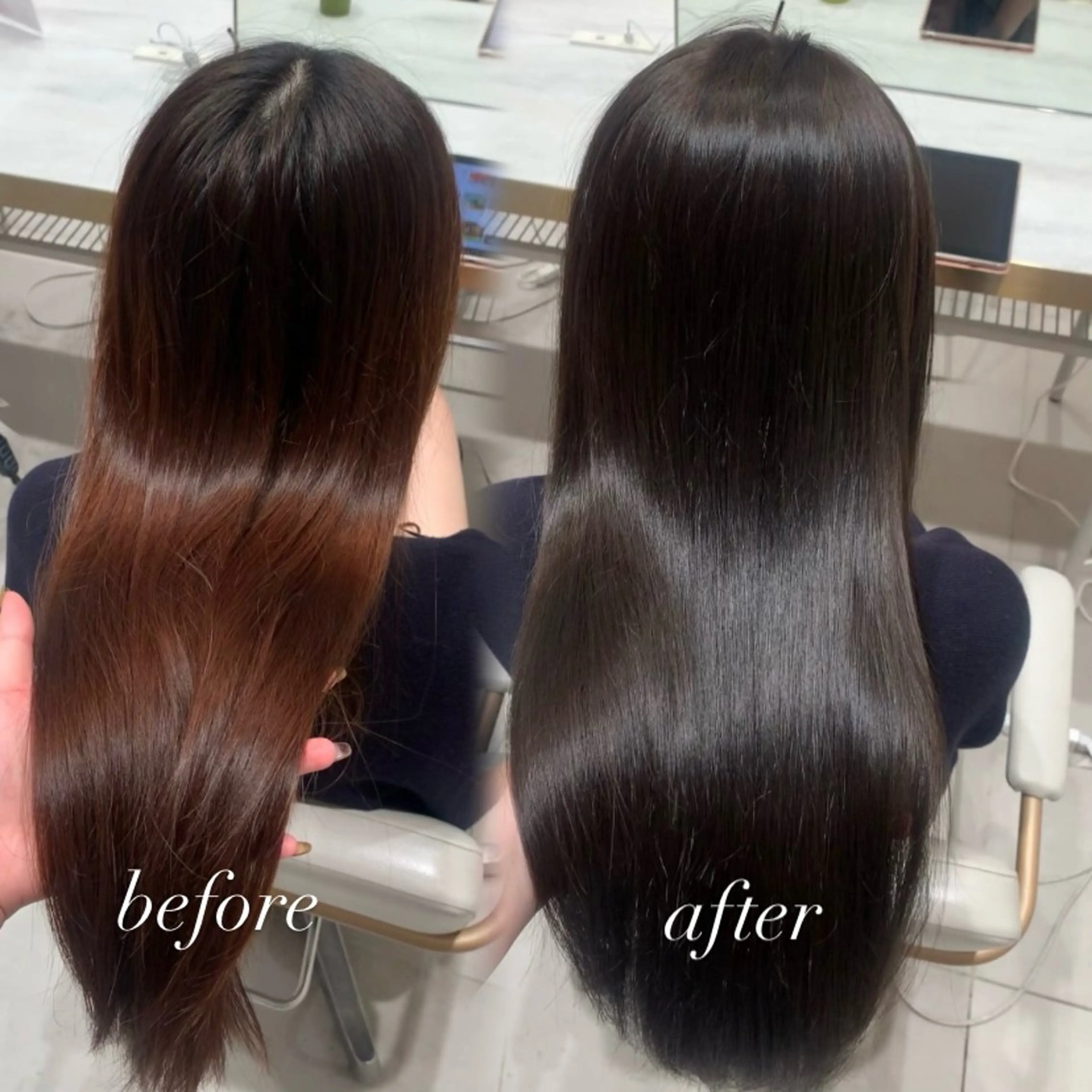 ロング ヘアカラー トリートメント 内田 志乃のヘアスタイル