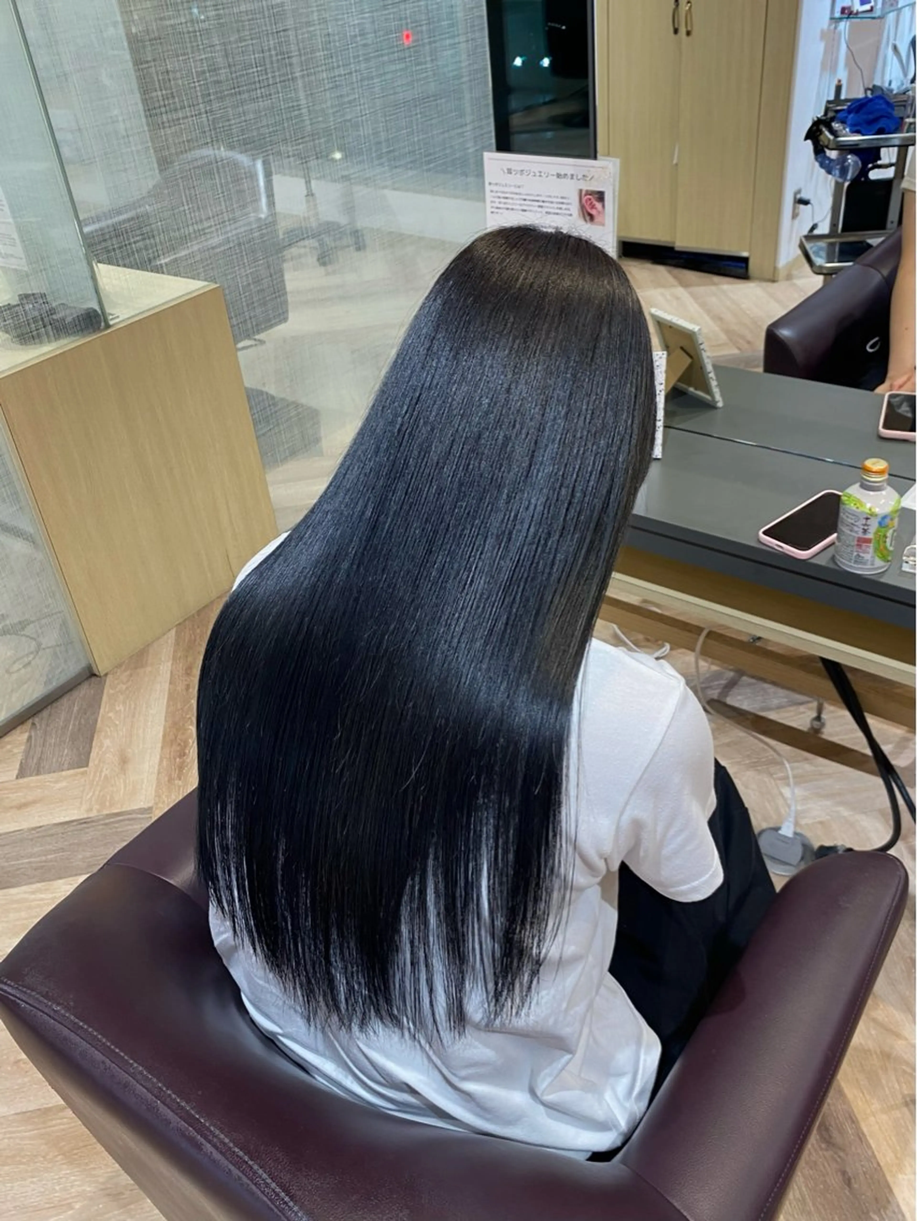 ロング カラー 黒髪 ブルーカラー ブルーブラック 透明感カラー グレージュ ヘアカラー Yamada Ami🪐のヘアスタイル