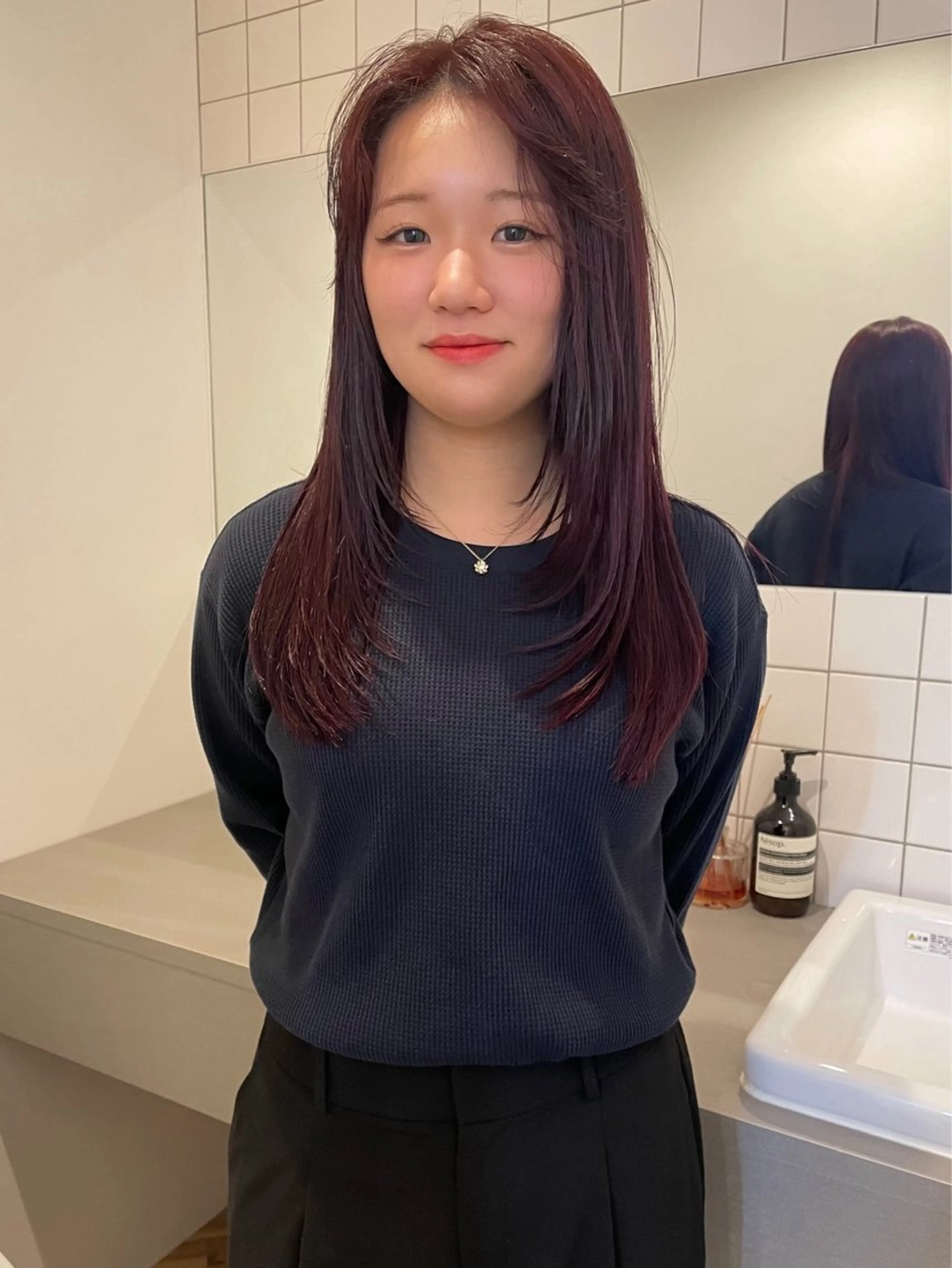 ロング 顔周りカット レイヤーカット ボブカットモデル/パ ーマ/harunaのヘアスタイル